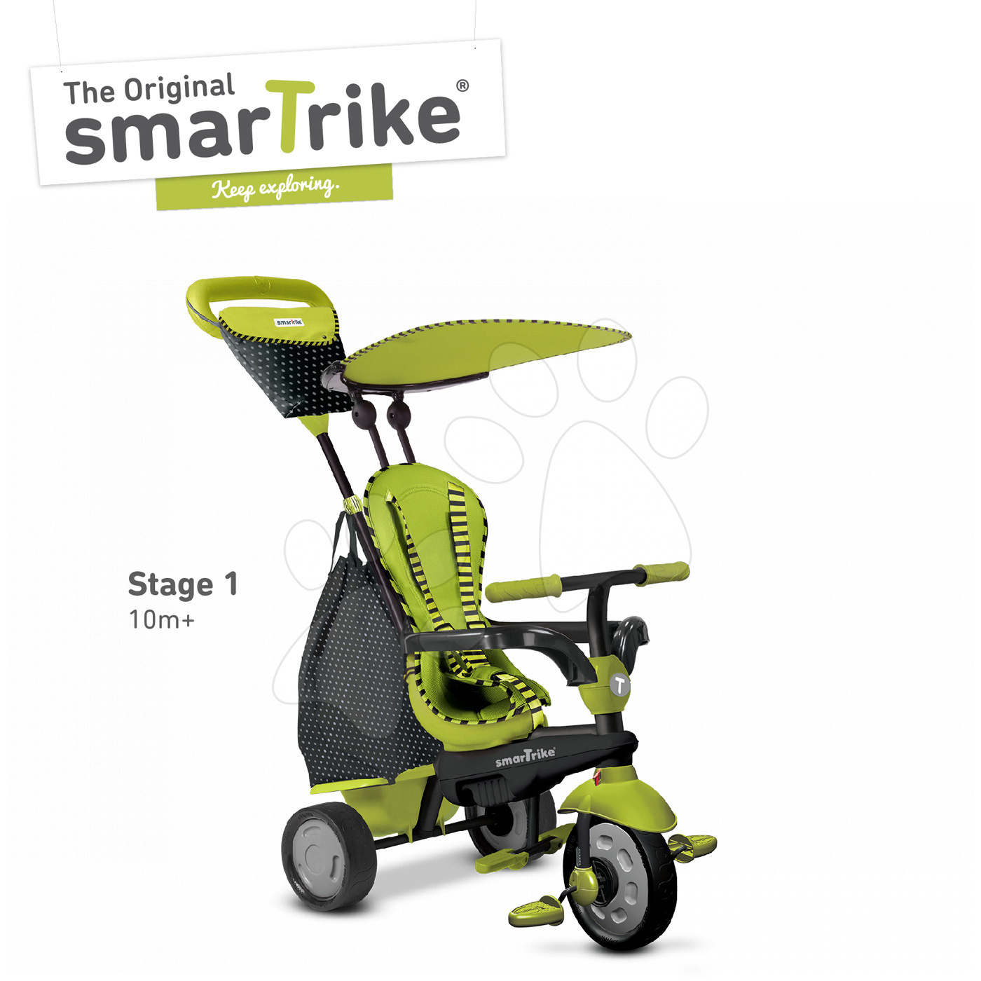 Tricikli smarTrike Glow Touch Steering 4in1 6600800 zöld-fekete