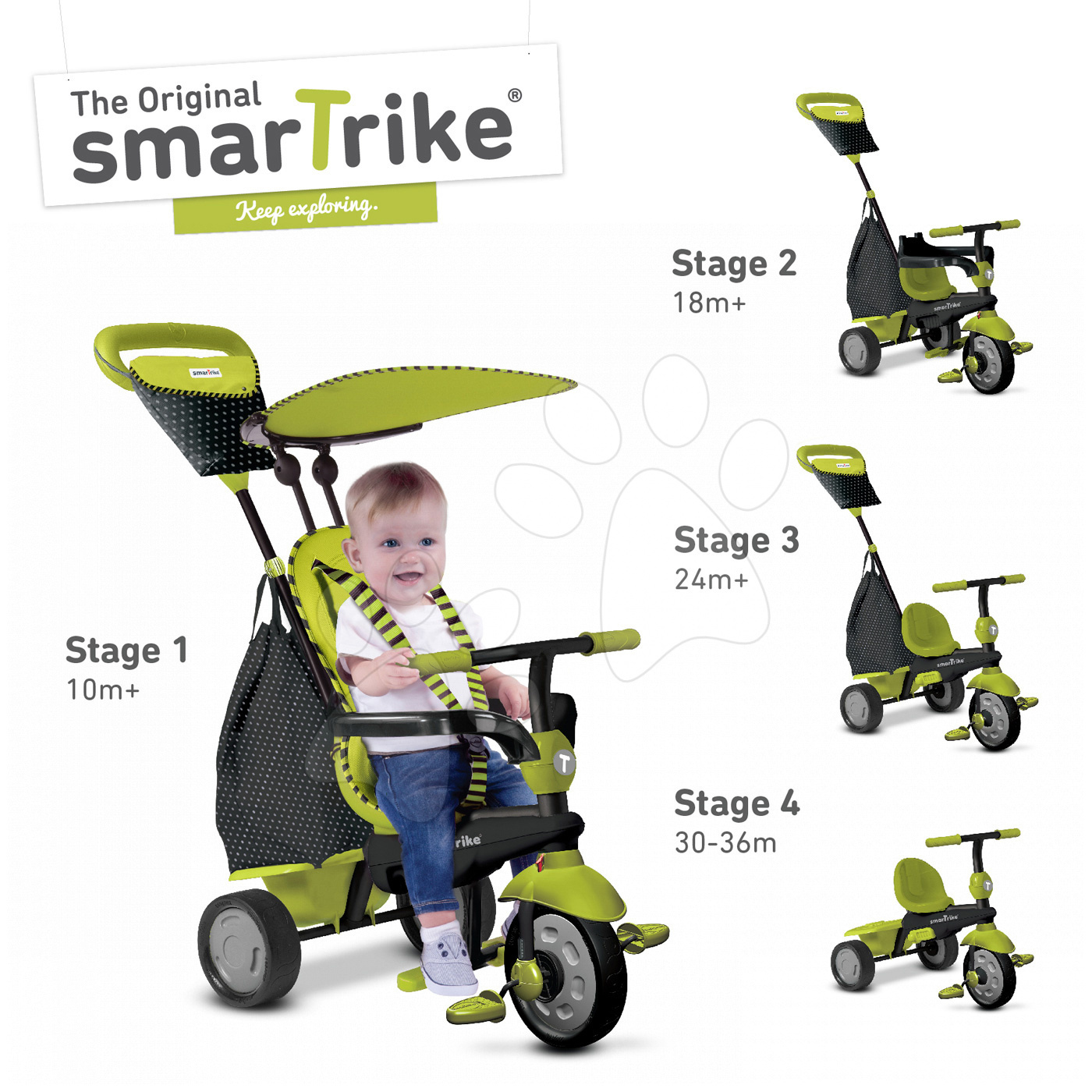 smarTrike Glow Baby Tricycle Green 