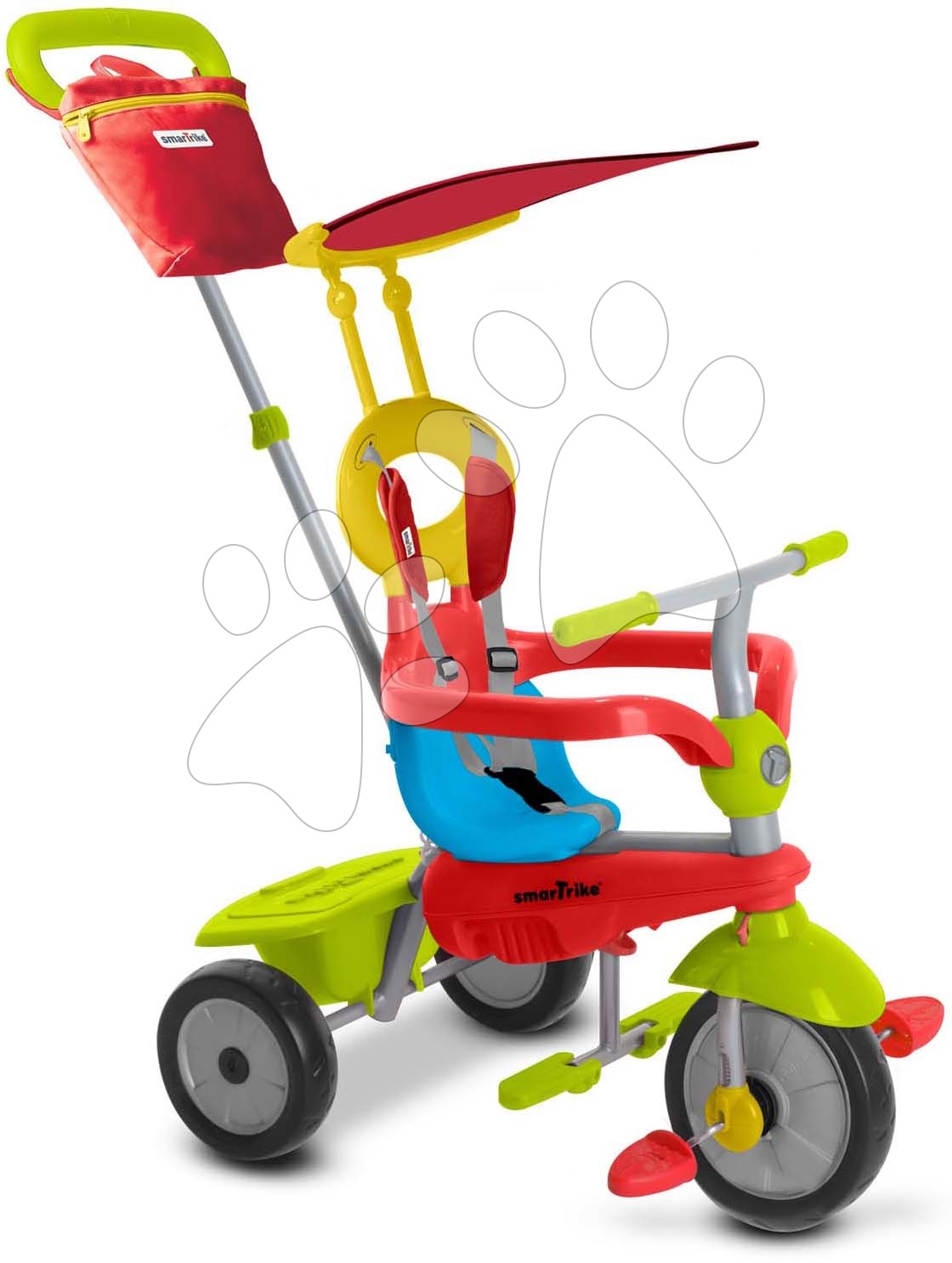 Tricikli JOY TouchSteering SmarTrike multicolor naptetővel és hátizsákkal 10 - 36 hónapos gyerekeknek