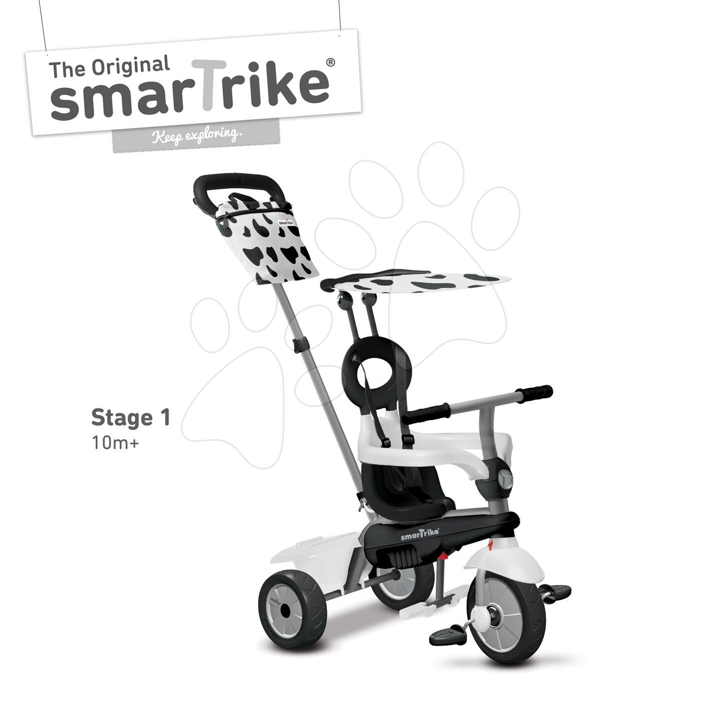 smarTrike tricikli Vanilla TouchSteering napellenzővel 6652400 fekete-feher