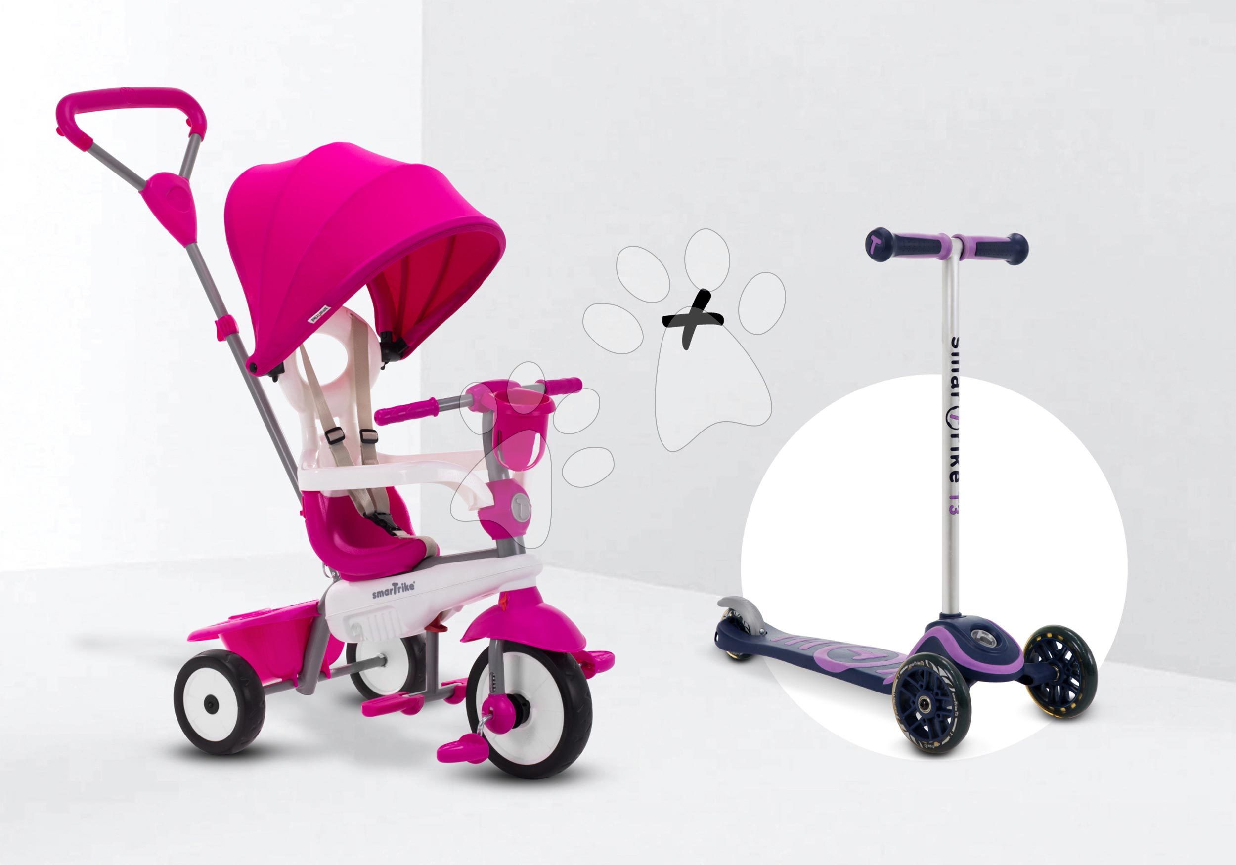 E-shop Trojkolka Breeze Plus Pink Classic smarTrike TouchSteering ovládanie s držiakom na fľašu a gumené kolesá s tlmičom od 10 mes