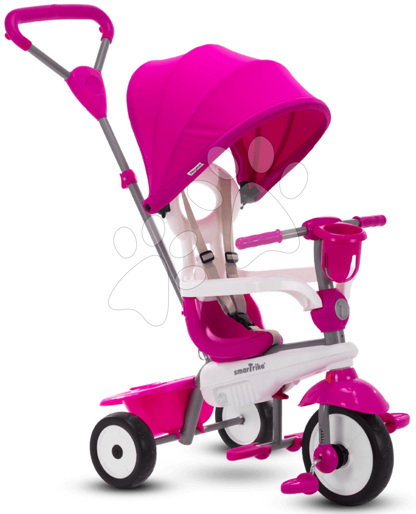 Triciklik 10 hónapos kortól - Tricikli Breeze Plus Pink Classic smarTrike TouchSteering vezérlés kulacstartóval gumikerekekkel lengéscsillapítóval 10 hó-tól