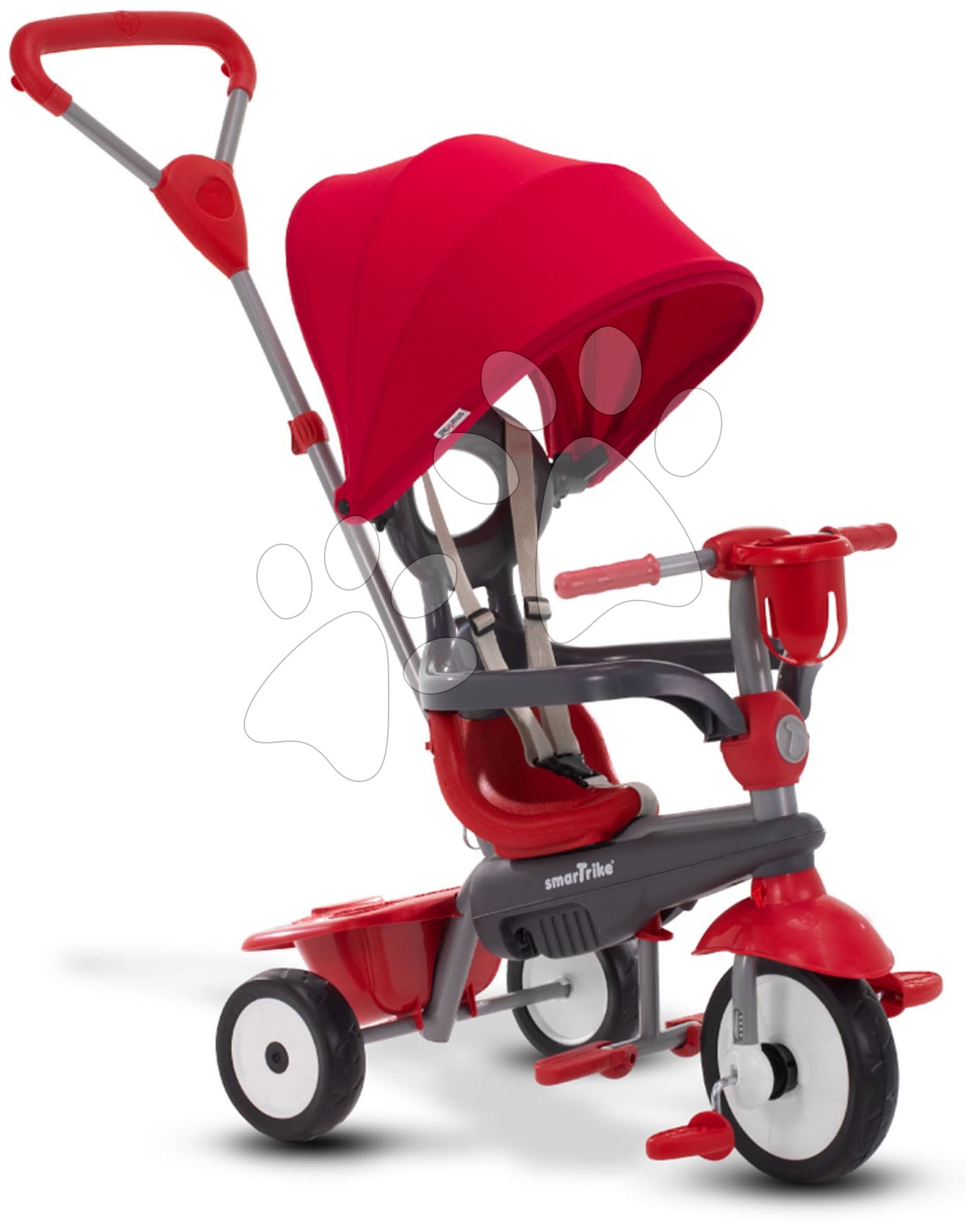 Tříkolka Breeze Plus Red Classic smarTrike TouchSteering ovládání s držákem na láhev a gumová kola s tlumičem od 10 měsíců