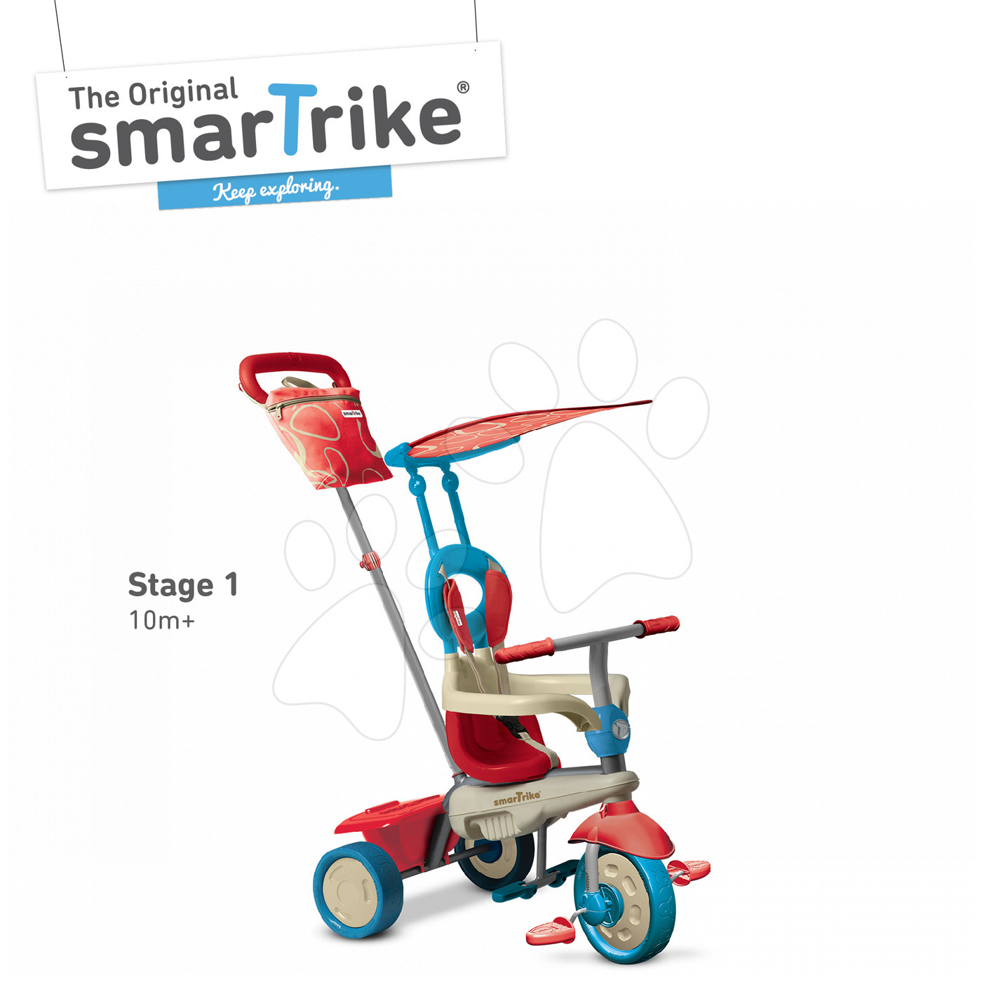 E-shop Trojkolka smarTrike Vanilla Touch Steering 4v1 6700400 modro-červená