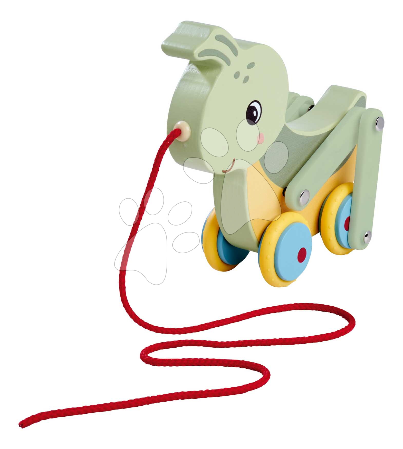 Drevený lúčny koník na ťahanie Pullback Grasshopper Eichhorn so šnúrkou a pohyblivými nohami od 12 mes