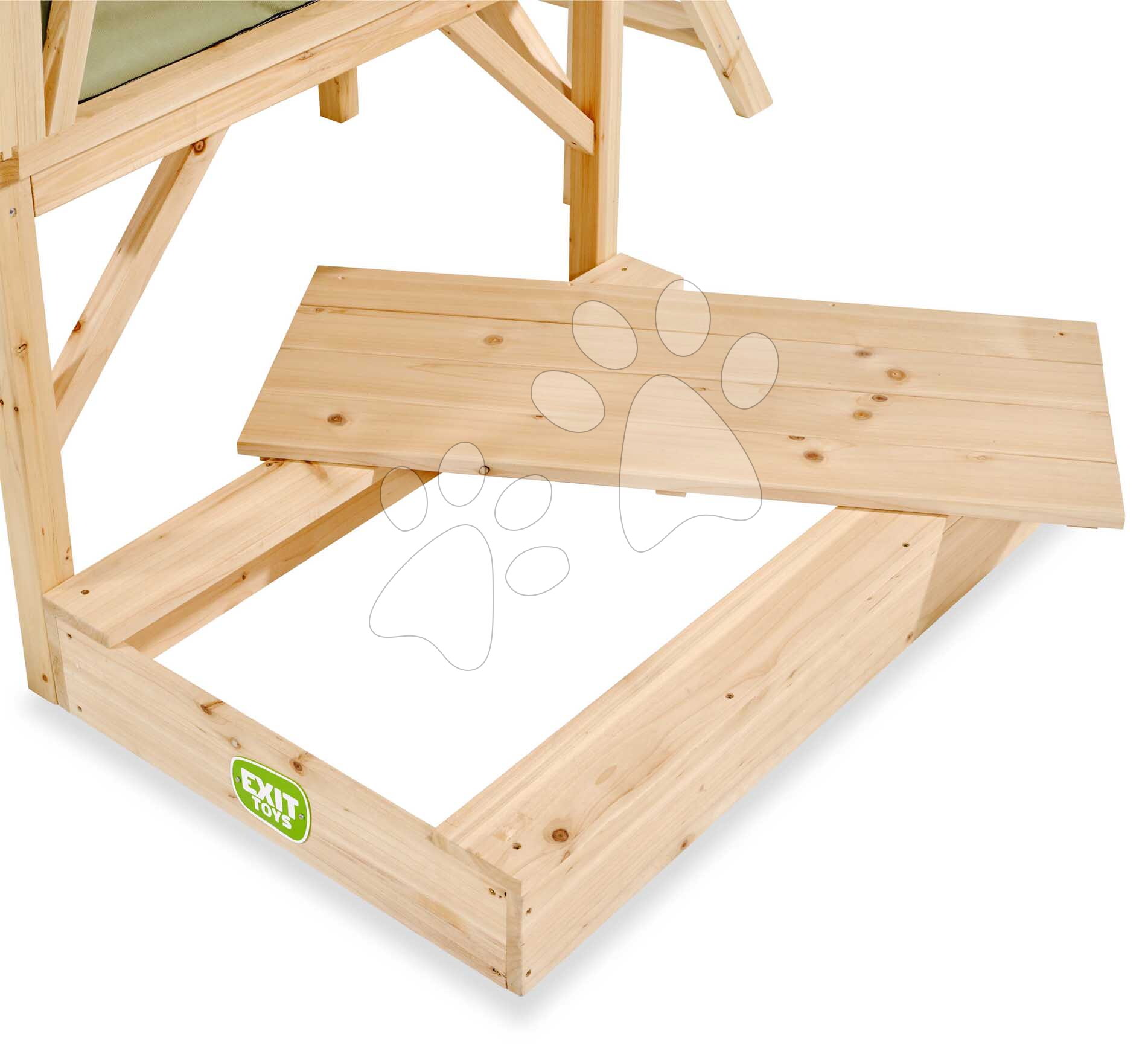 E-shop Pieskovisko z cyprusového dreva Wooden Sandpit Exit Toys s krytom 90*60 cm ET68056050