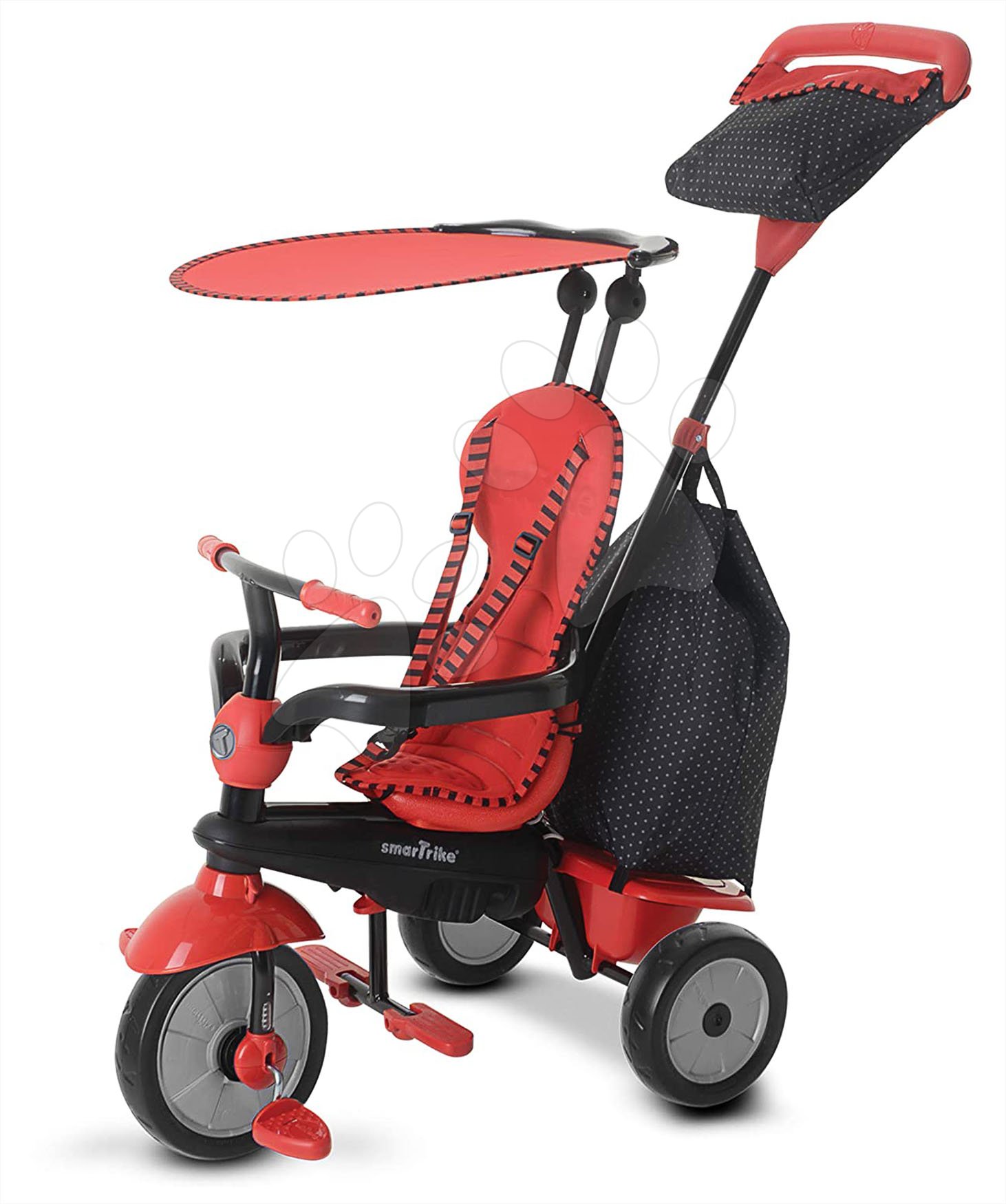 Dětská tříkolka smarTrike Glow Touch Steering 4v1 Black & Red 6401500 červeno černá