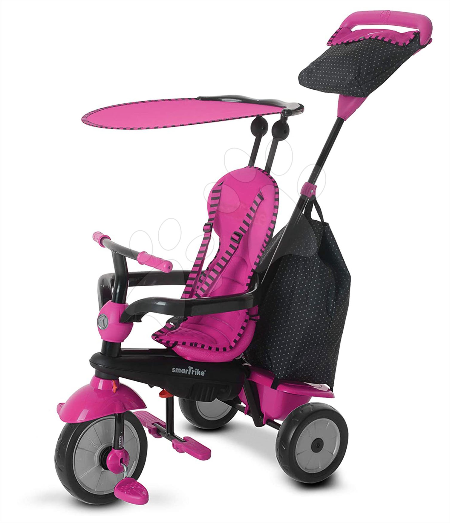 Tricikli smarTrike Glow 4in1 Touch Steering Black&Pink 6402200 rózsaszín-fekete