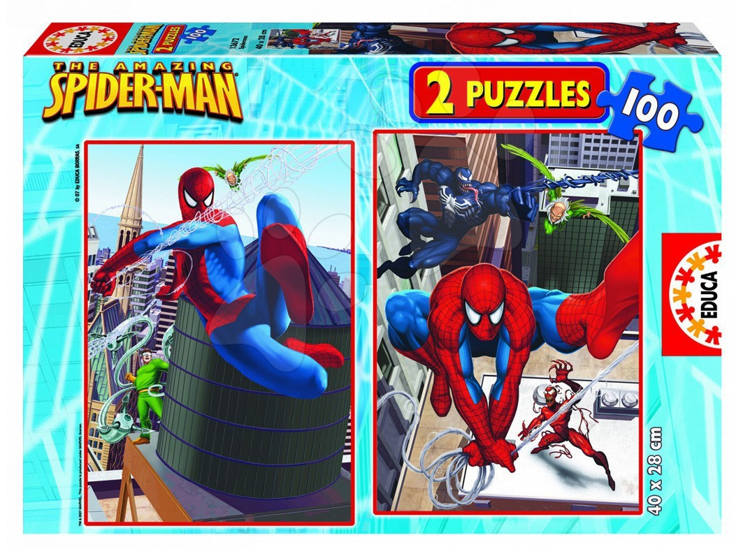 Detské puzzle od 100-300 dielov - Puzzle Spiderman Educa 2x 100 dielov