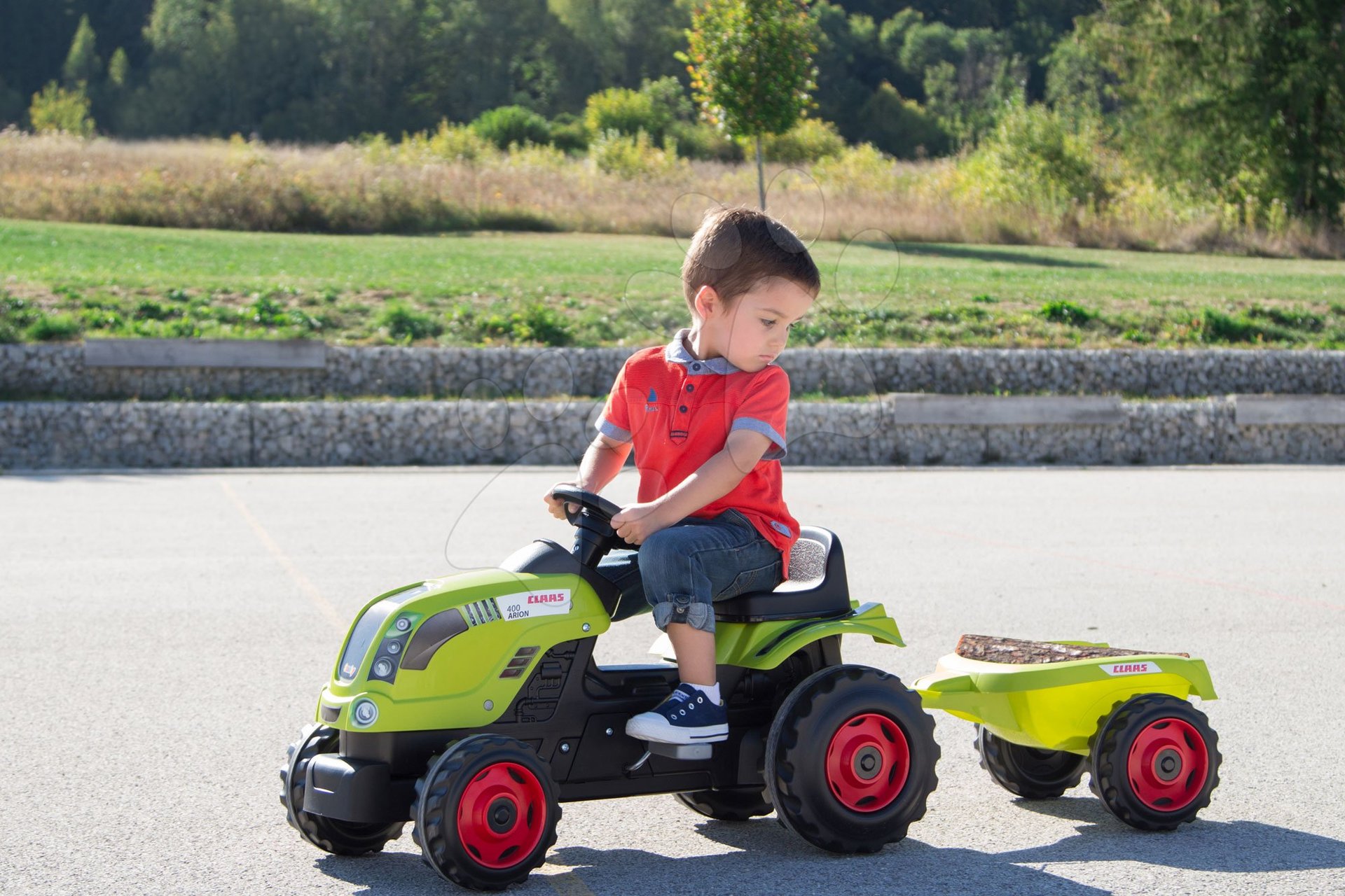 Trettraktor Claas Smoby und Bagger Maxi Power im Set