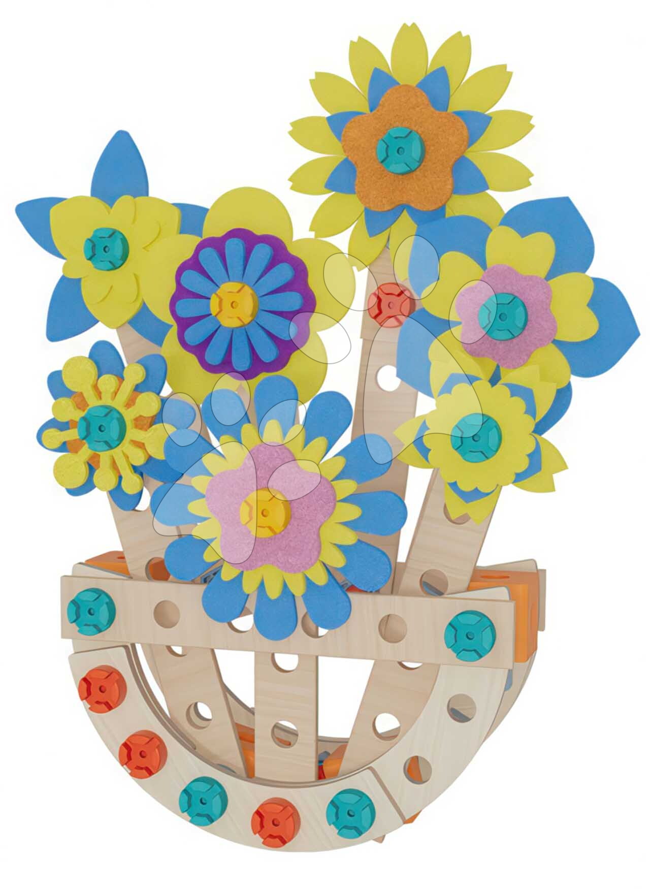 Fa építőjáték virágok Construct Flower Pot Eichhorn 2 modell 129 drb 4 évtől