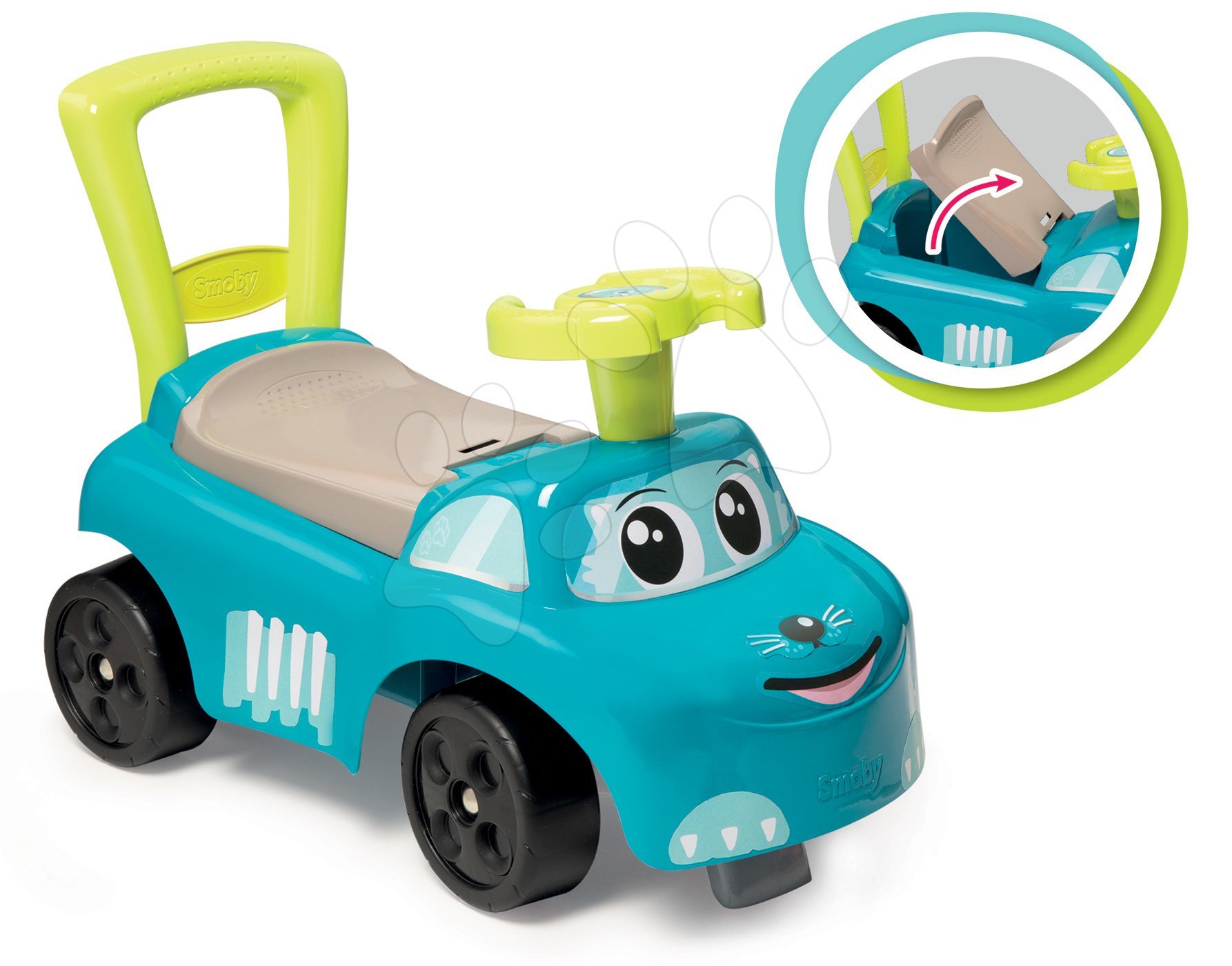 Smoby odrážadlo a chodítko Auto Blue Ride on s opierkou a úložným priestorom modré 720525