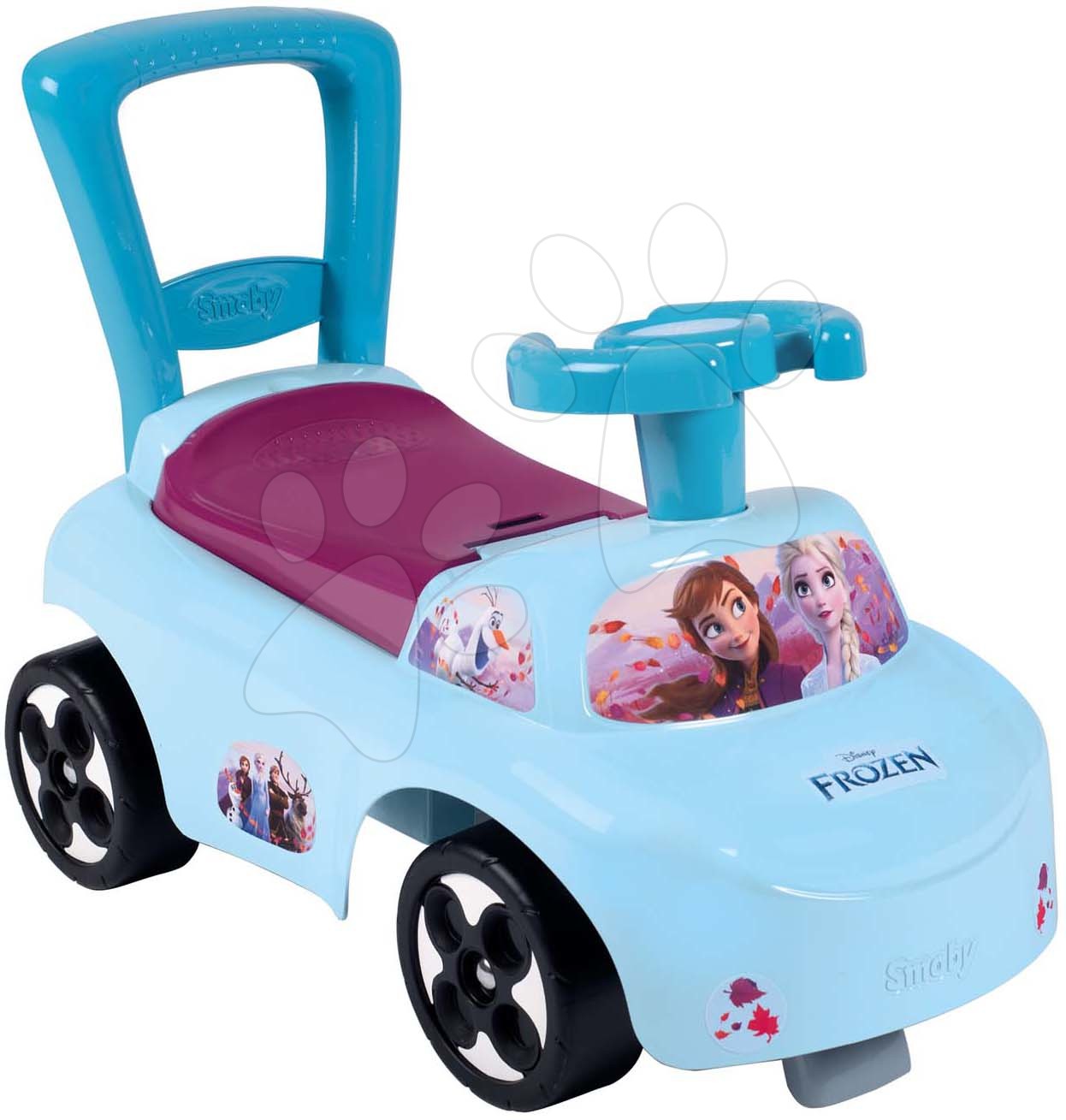 E-shop Odrážadlo a chodítko Frozen Auto Ride-On Disney Smoby s opierkou a úložným priestorom od 10 mes