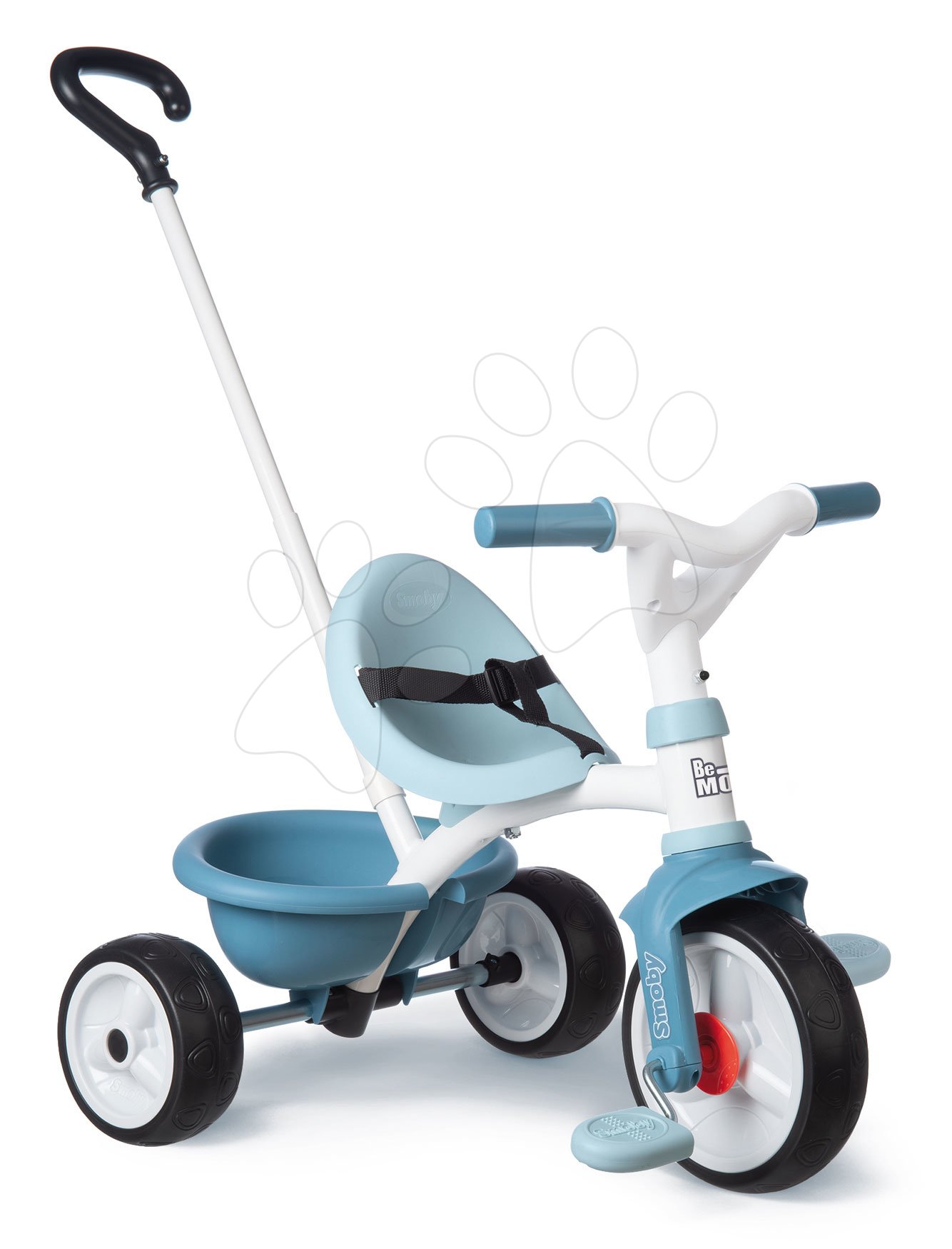 Tricikli szabadonfutó Be Move Tricycle Blue Smoby tolókarral és EVA kerekekkel kék 15 hó-tól