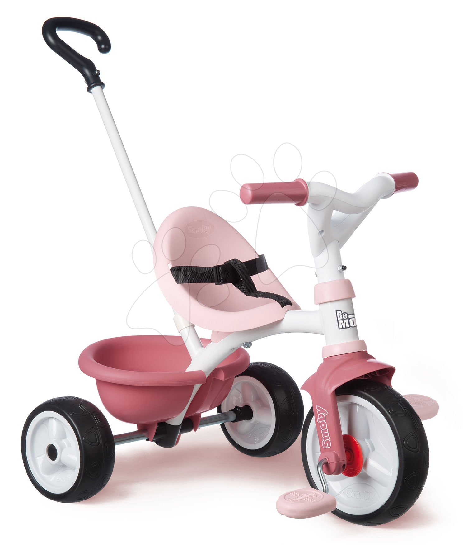 Tříkolka s volnoběhem Be Move Tricycle Pink Smoby s vodicí tyčí a EVA koly růžová od 15 měsíců