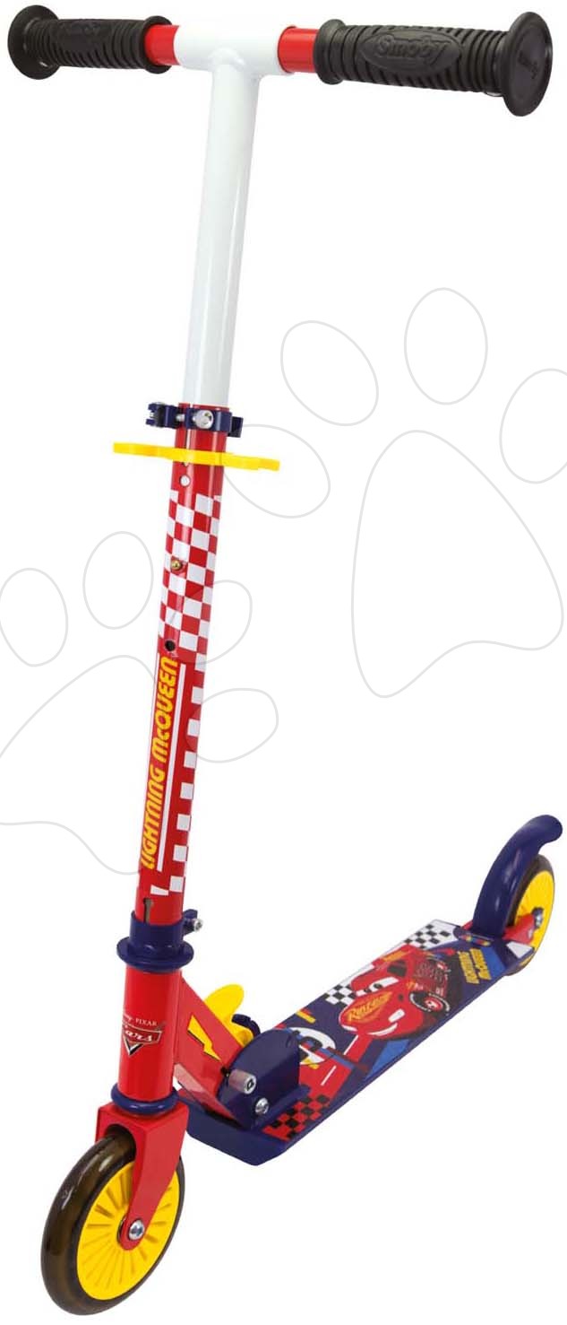 E-shop Kolobežka dvojkolesová Cars 2 Wheels Foldable Smoby skladacia s brzdou výškovo nastaviteľná max. 83 cm od 5 rokov