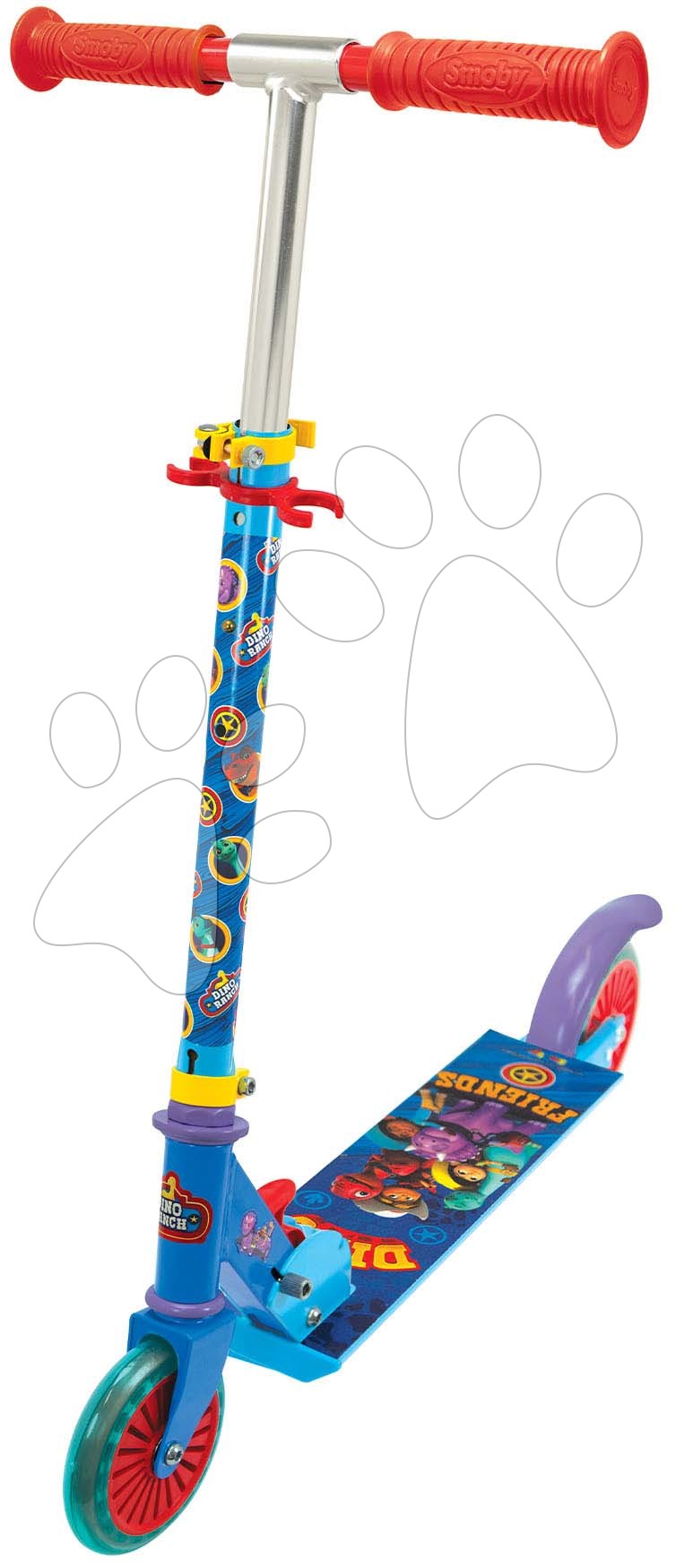 Kétkerekű roller Dino Ranch Smoby összecsukható fékkel magasságilag állítható max. 83 cm 5 évtől