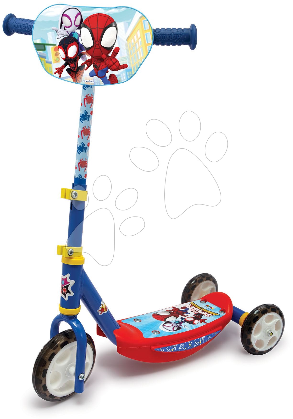 Dreirädrige Roller für Kinder - Roller mit drei Rädern Spidey Spiderman Disney Smoby mit höhenverstellbarem Griff, rutschfest