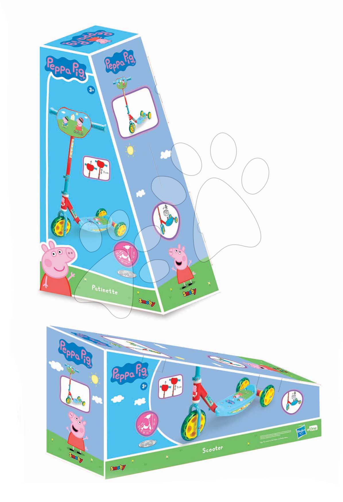 Peppa Pig – Trottinette Mini Go 3 Roues Inclinable – Réglable – Dès 3 Ans – Officielle – Avec Pochette Squishle
