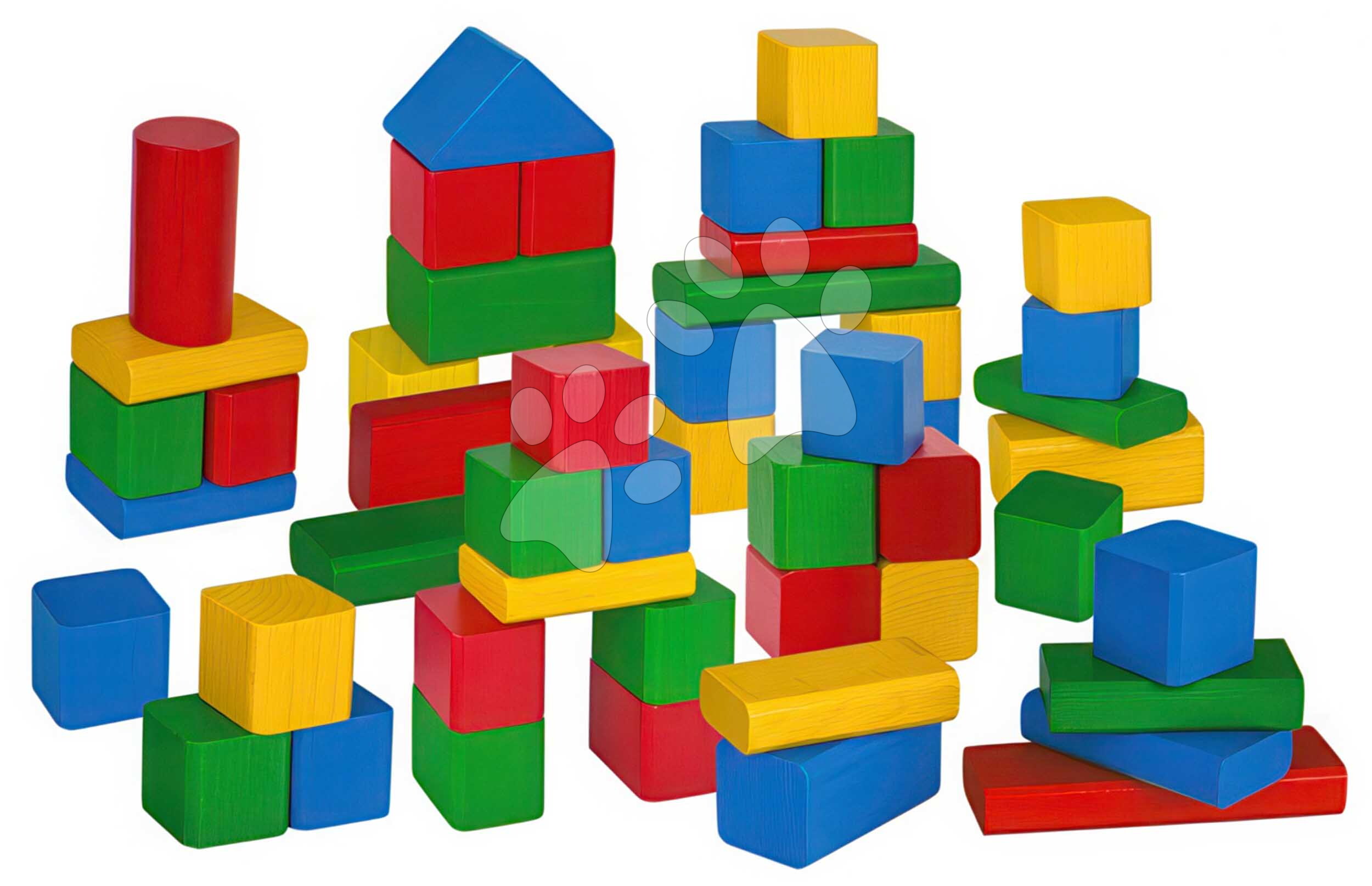 Eichhorn Colored Wooden Blocks fa építőkockák
