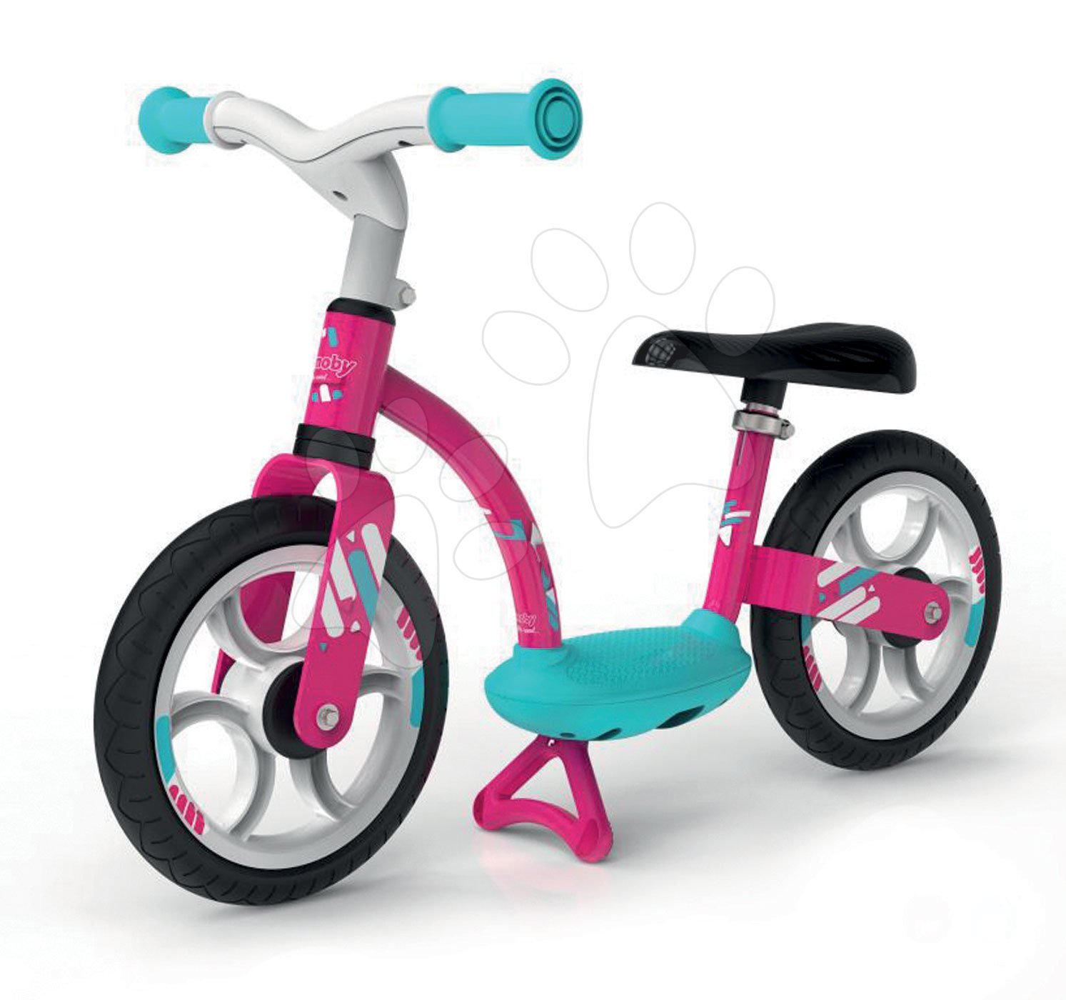Odrážadlá od 18 mesiacov - Balančné odrážadlo Balance Bike Comfort Pink Smoby s kovovou konštrukciou a výškovo nastaviteľným sedadlom od 24 mes