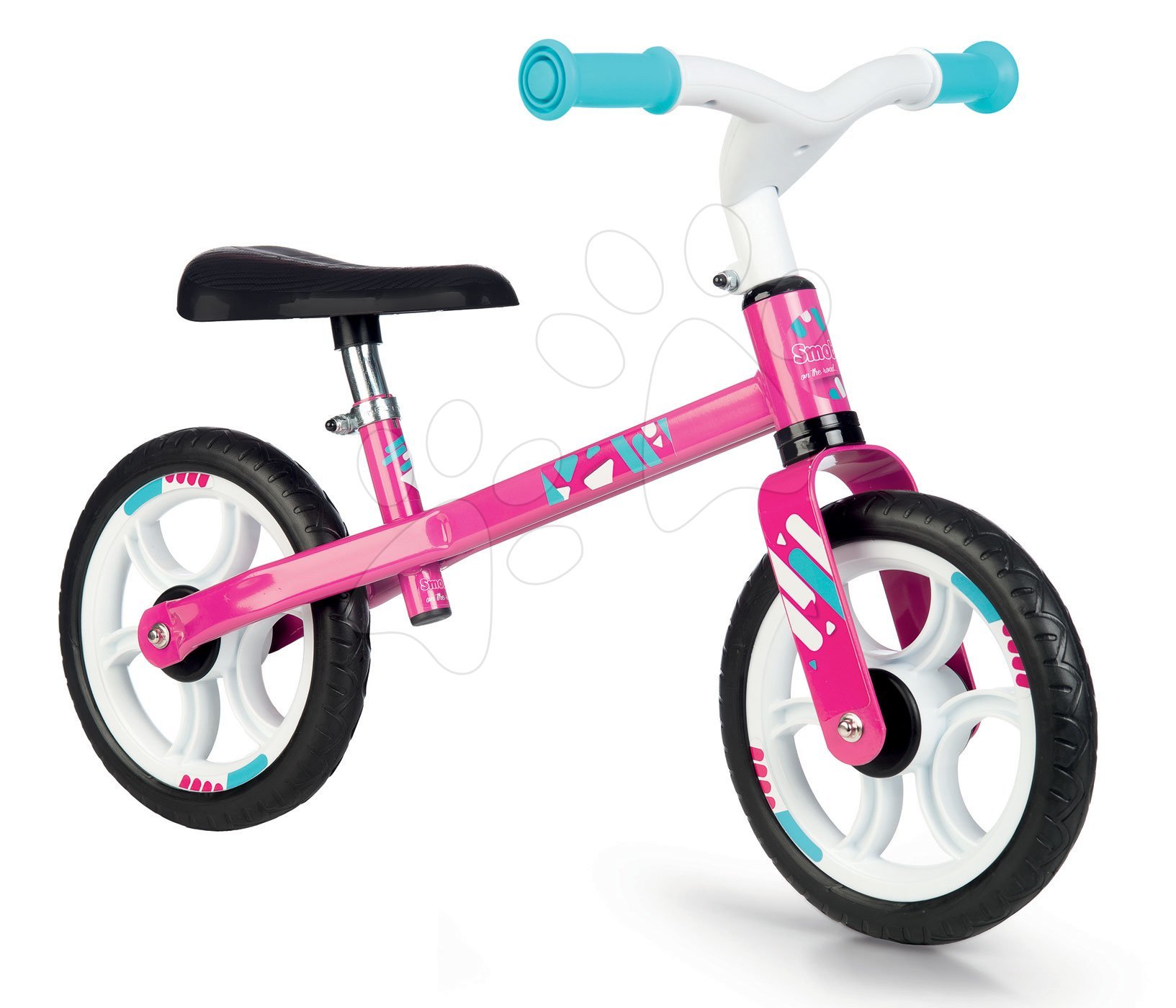 E-shop Smoby balančné odrážadlo First Bike Pink s kovovou konštrukciou a nastaviteľným sedadlom 770205