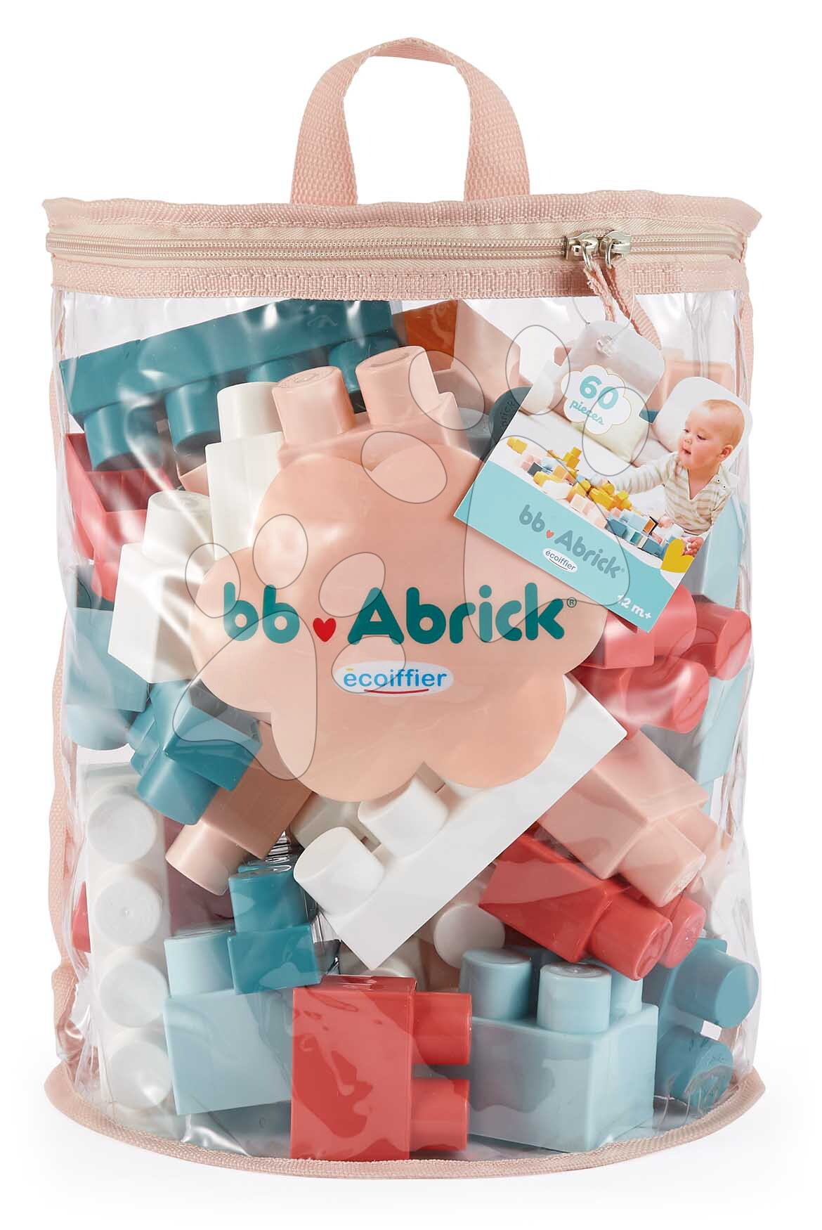 Stavebnica v taške Pink Bag BB Abrick Écoiffier 60 kociek od 12 mes