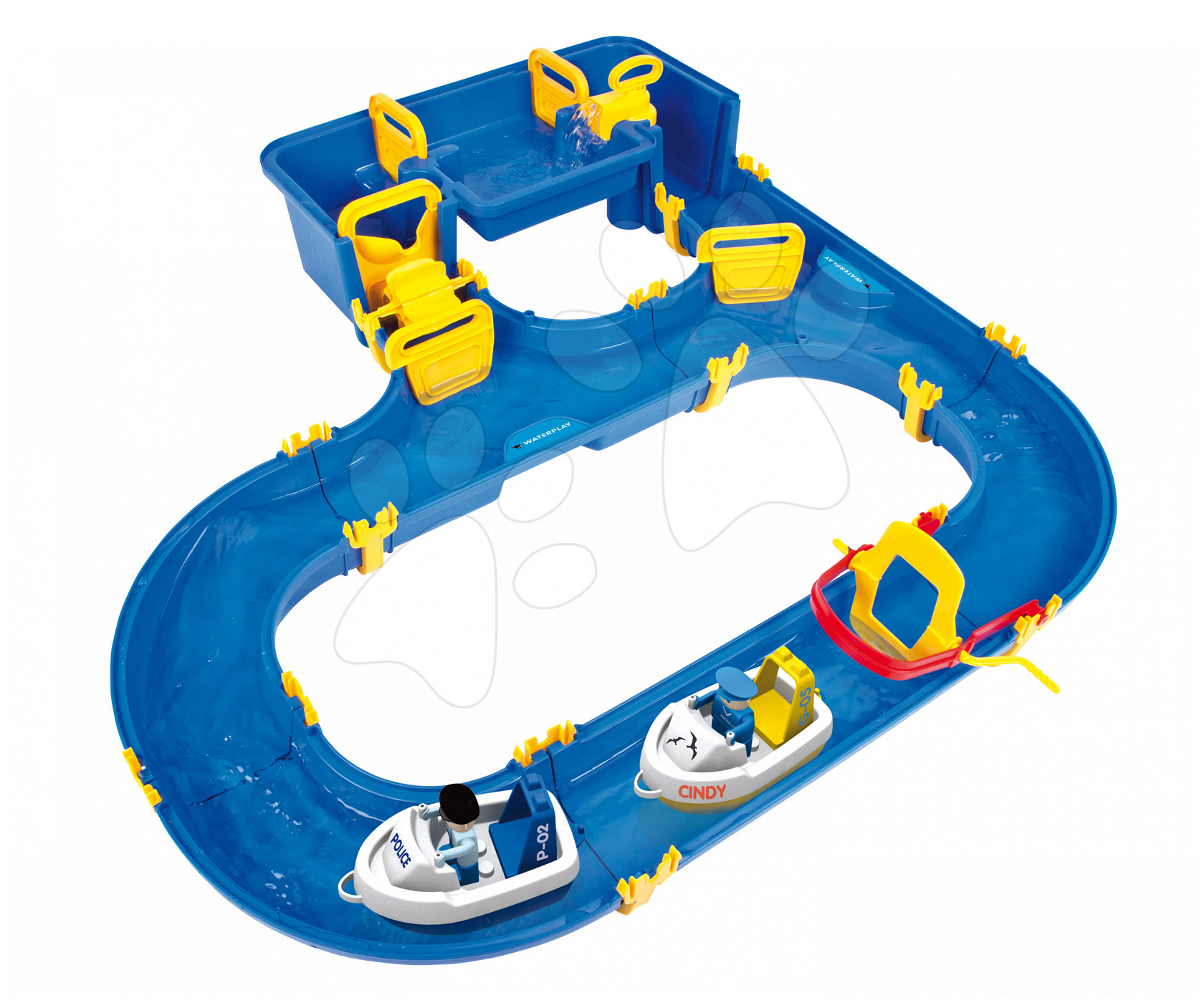 Vodne dráhy pre deti - Vodná hra Waterplay Hamburg BIG skladacia s lodičkami modrá