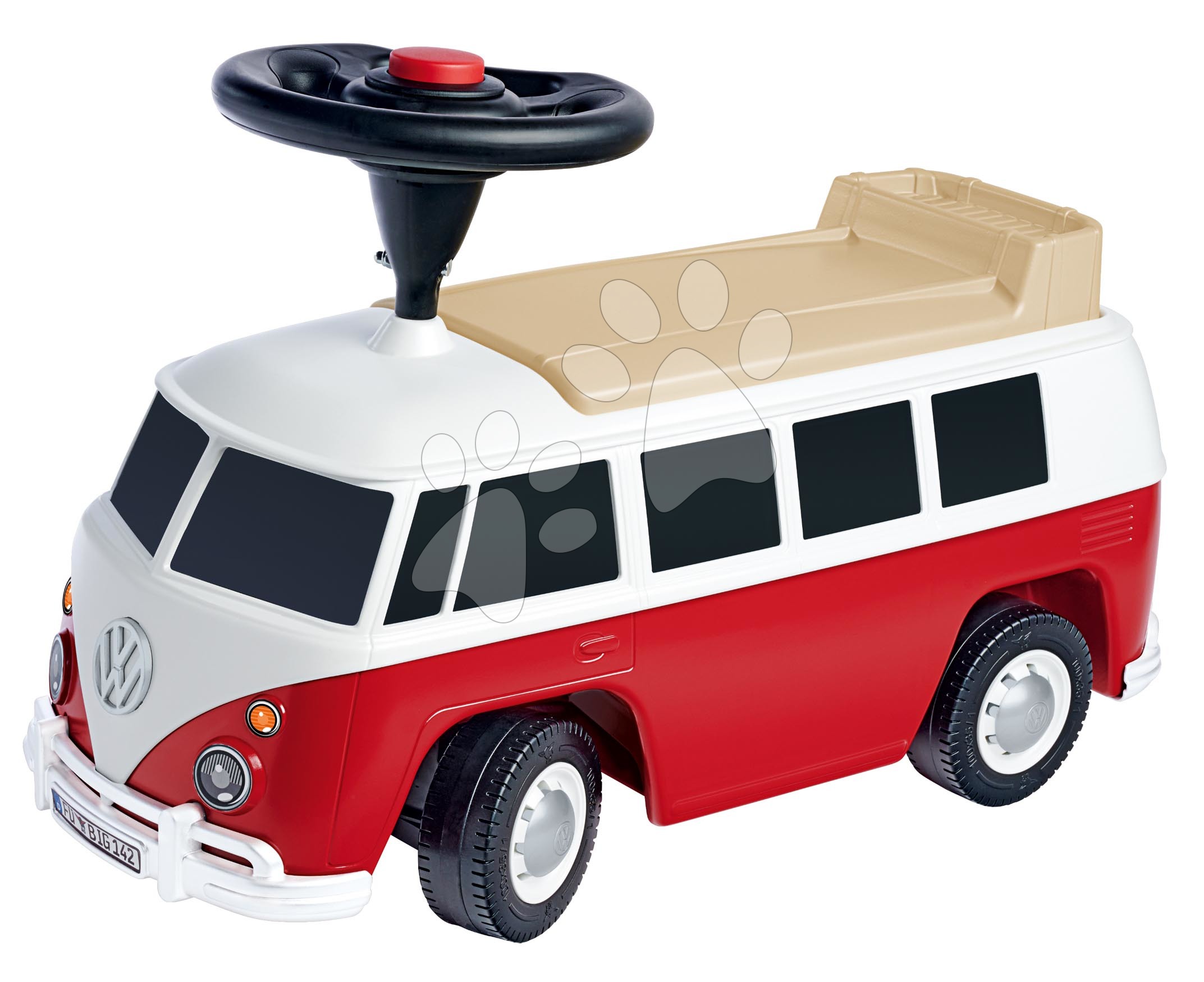 Bébitaxi minibusz hanggal Baby Volkswagen T1 BIG valósághű dizájnban és tárolóhellyel 24 hó-tól