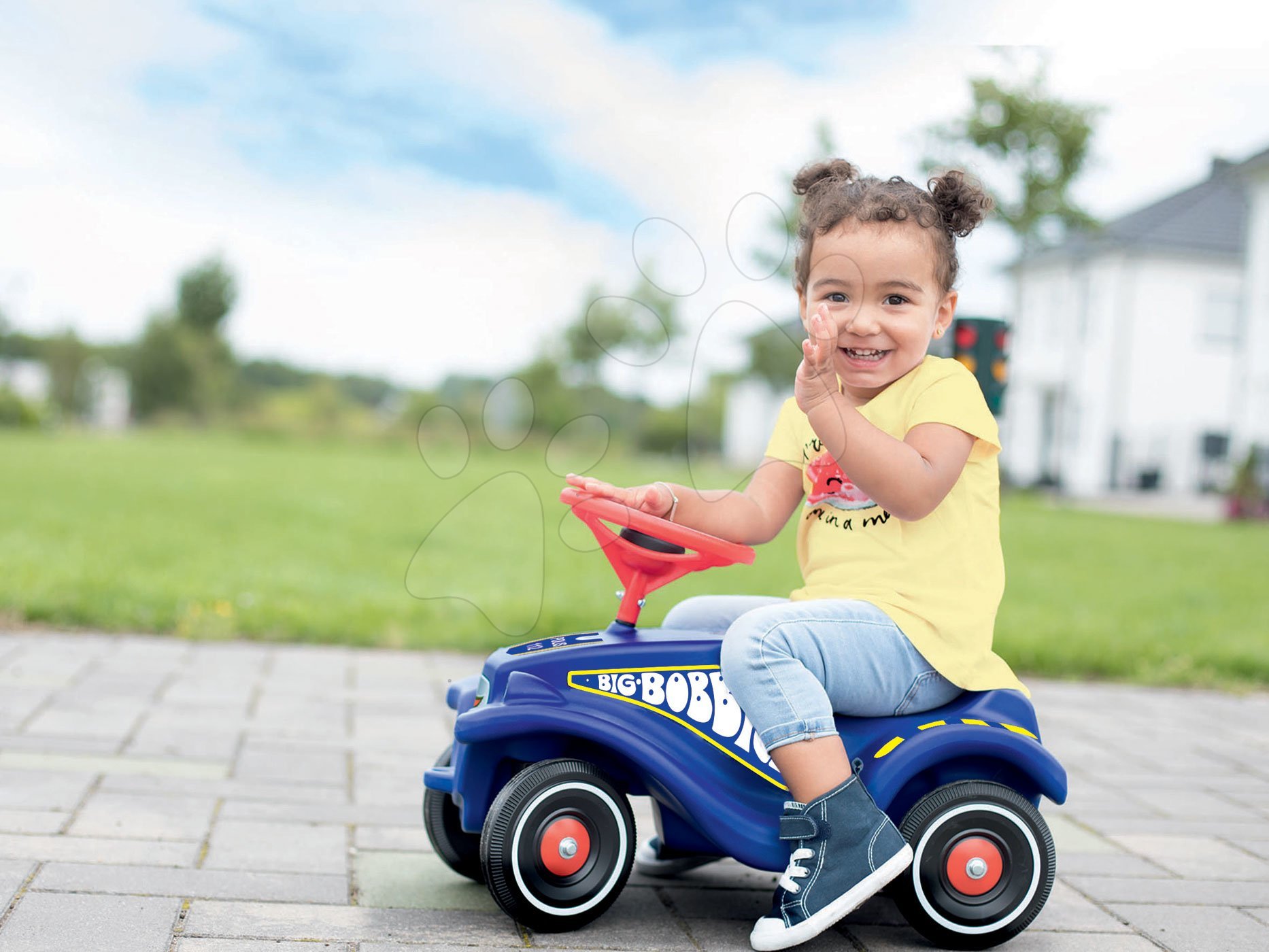 Maşinuţă babytaxiu Ocean Big Bobby Car Classic albastră