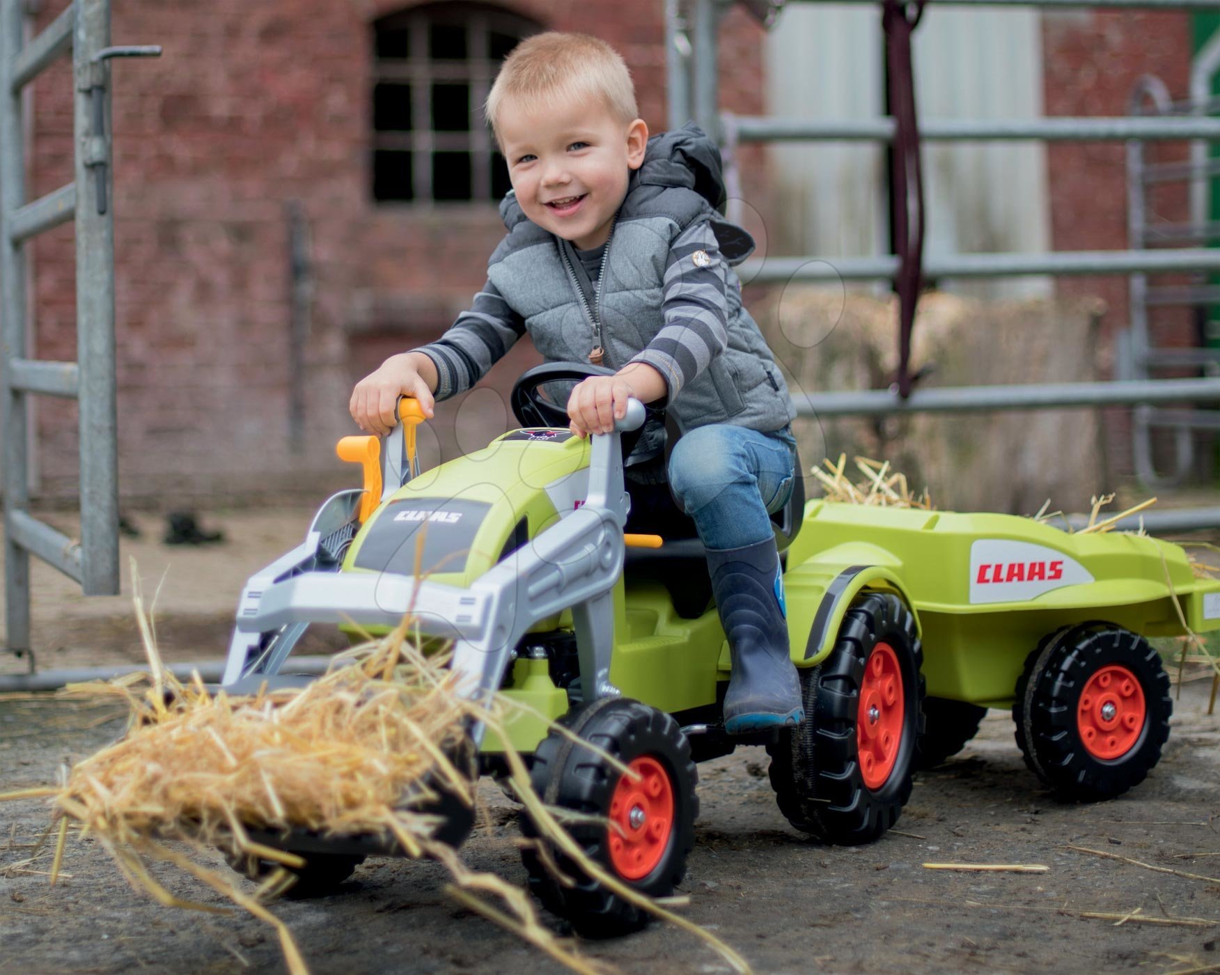 Tracteur pédalo avec remorque BIG Claas Celtis