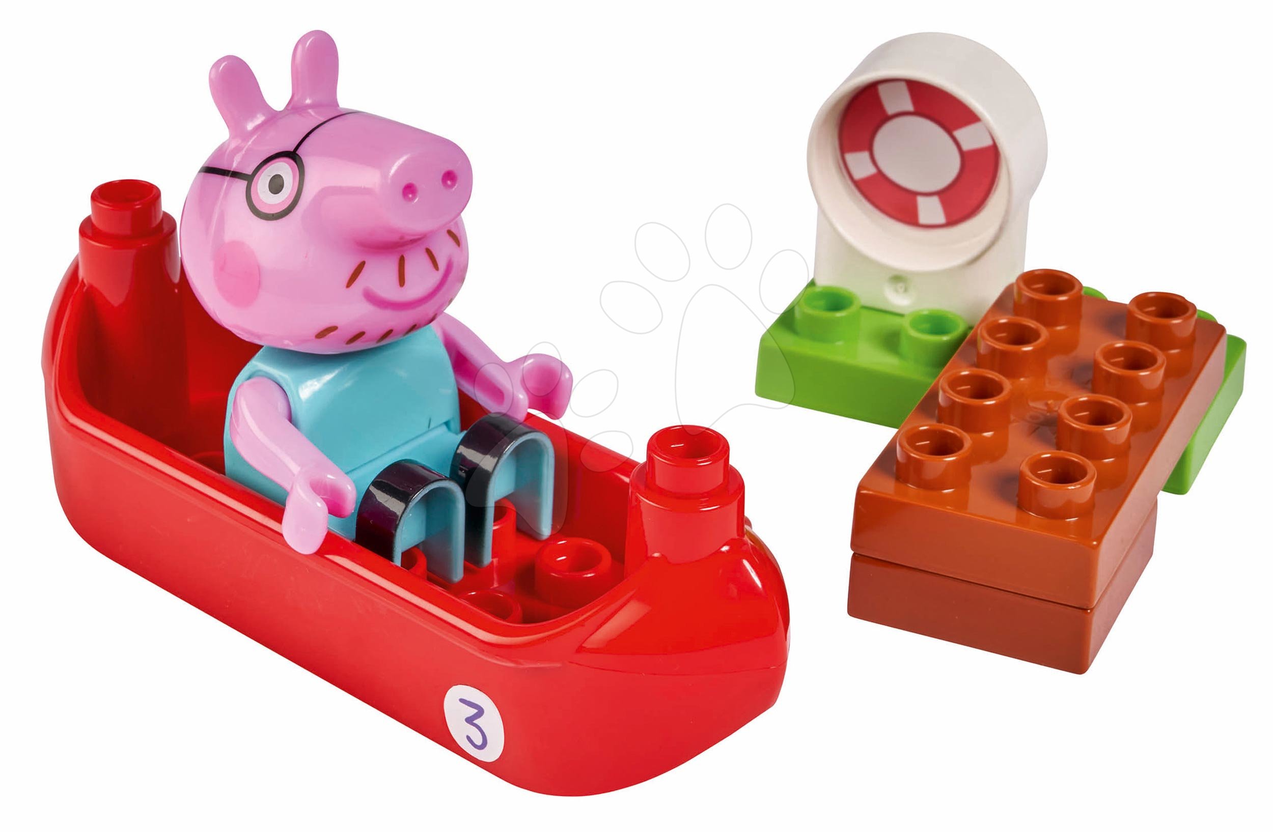 E-shop Stavebnica Peppa Pig Starter Sets PlayBIG Bloxx s figúrkou v člne od 1,5-5 rokov