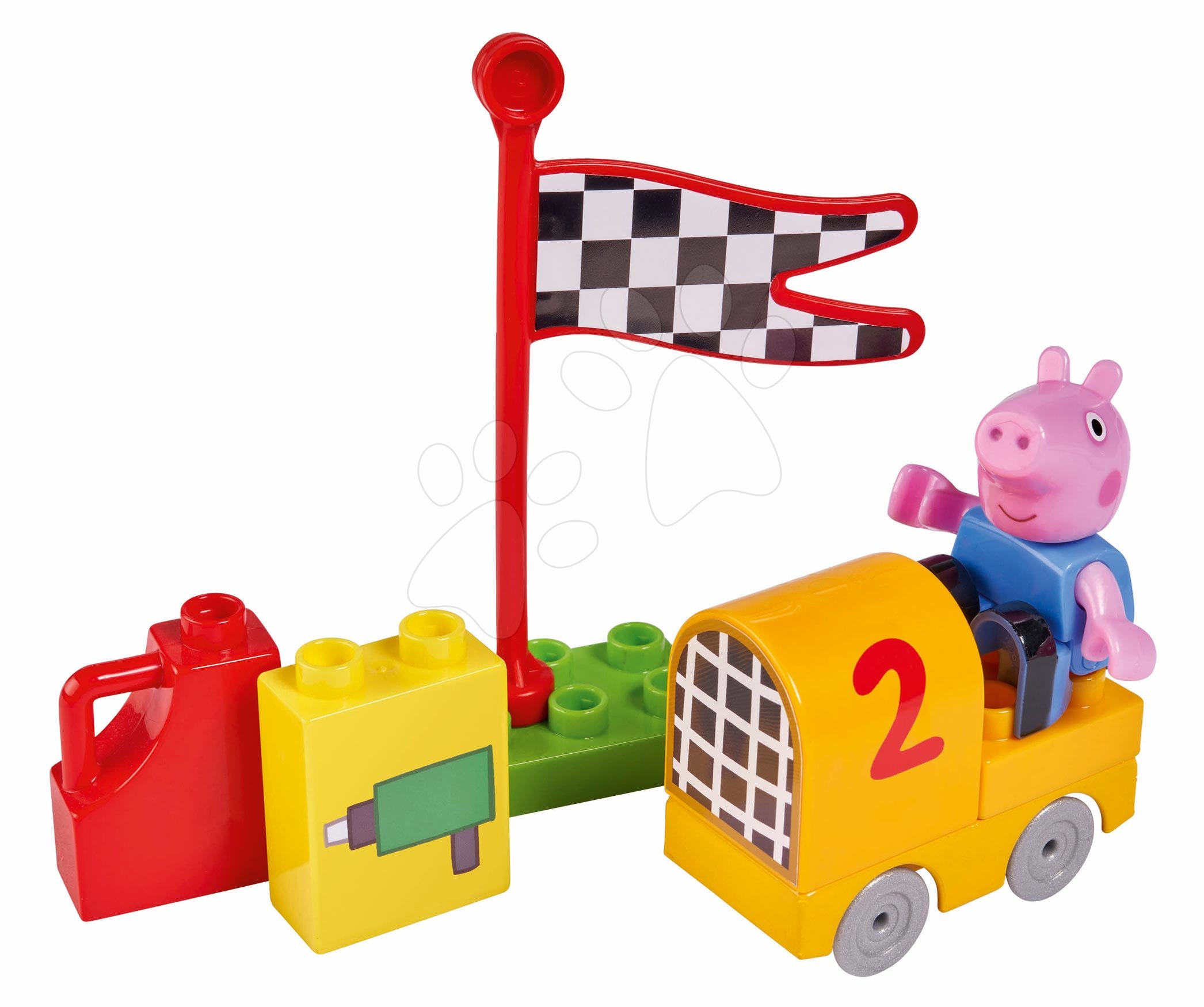 E-shop Stavebnica Peppa Pig Starter Sets PlayBIG Bloxx s figúrkou v aute od 1,5-5 rokov