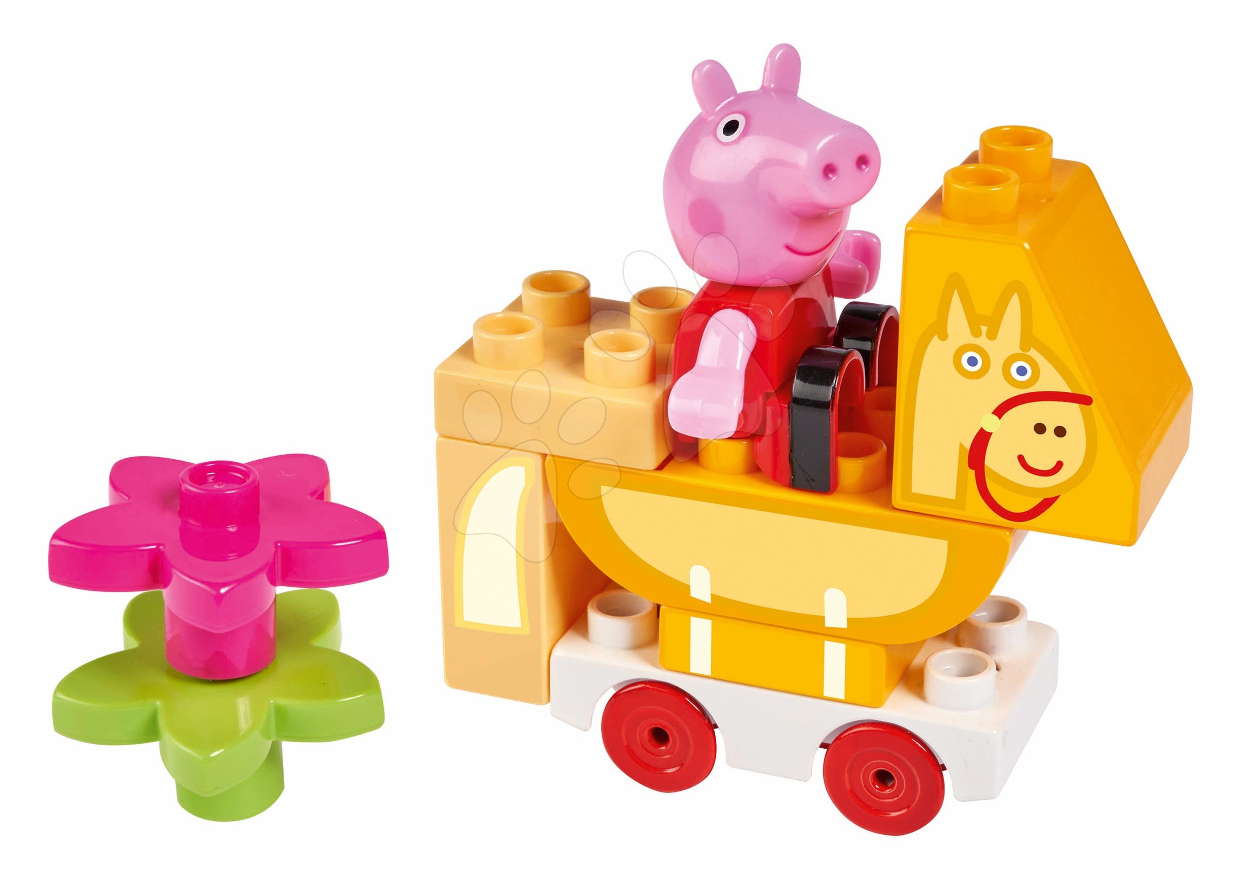 Épitőjáték Peppa Pig Starter Sets PlayBIG Bloxx figurával a lovacskán 1,5-5 évesnek