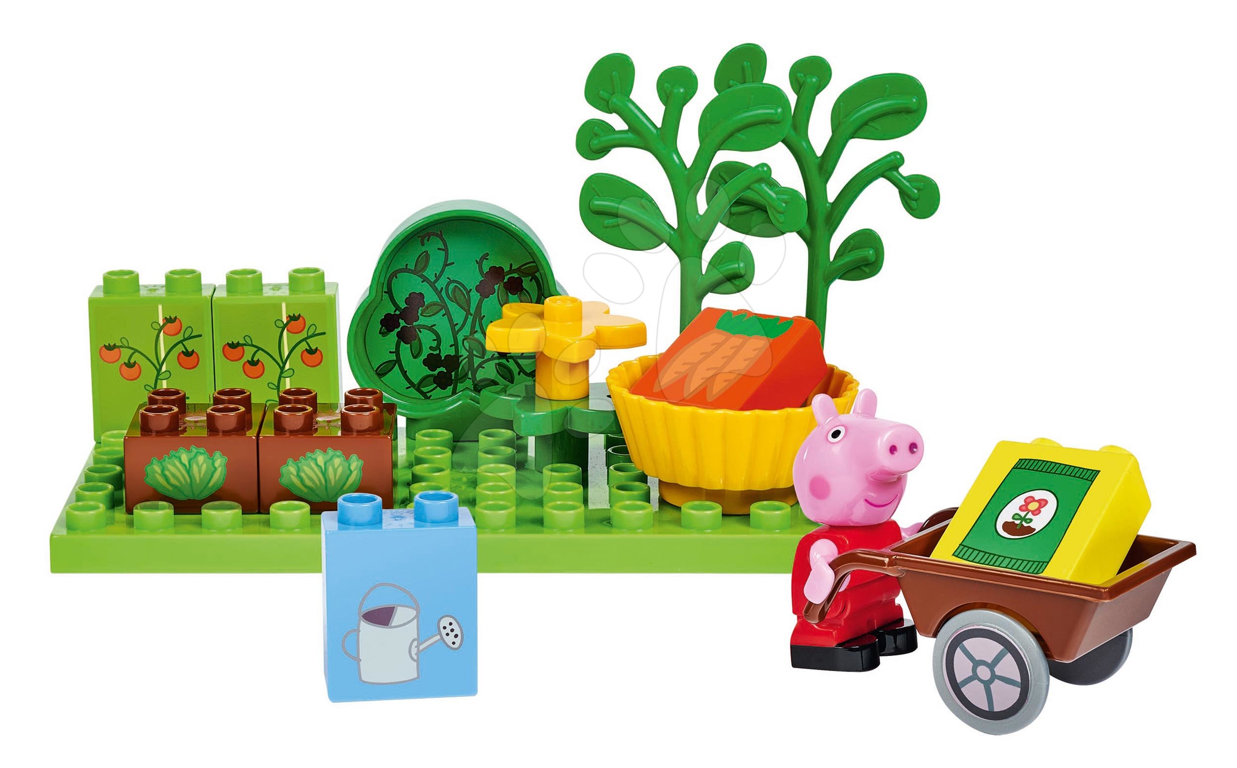 Épitőjáték Peppa Pig Basic Sets II. PlayBIG Bloxx figurával a kertben 1,5-5 évesnek