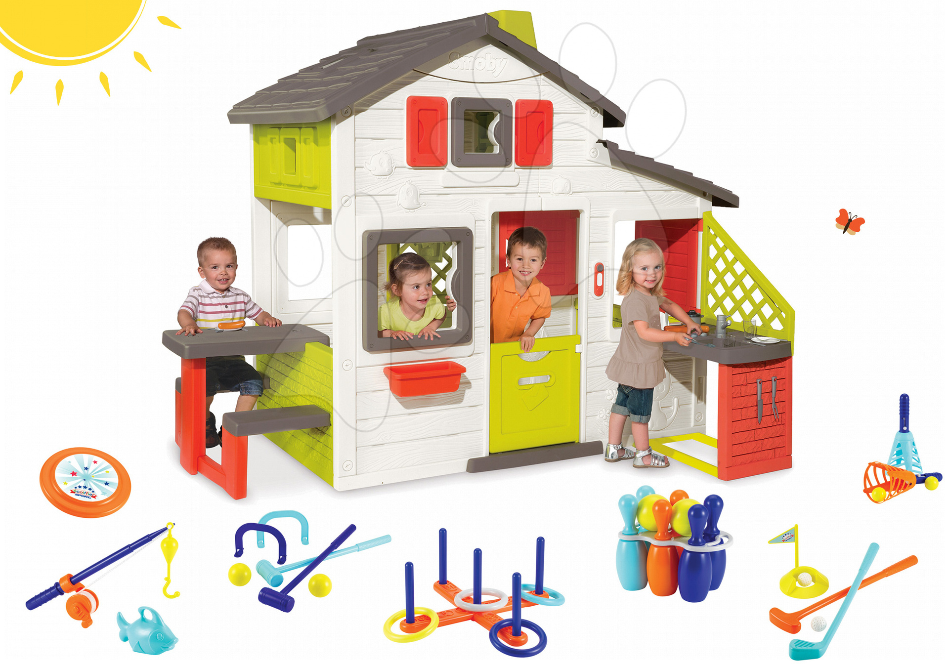 Smoby domček Priateľov a Écoiffier športový set 7 hier 810200-13