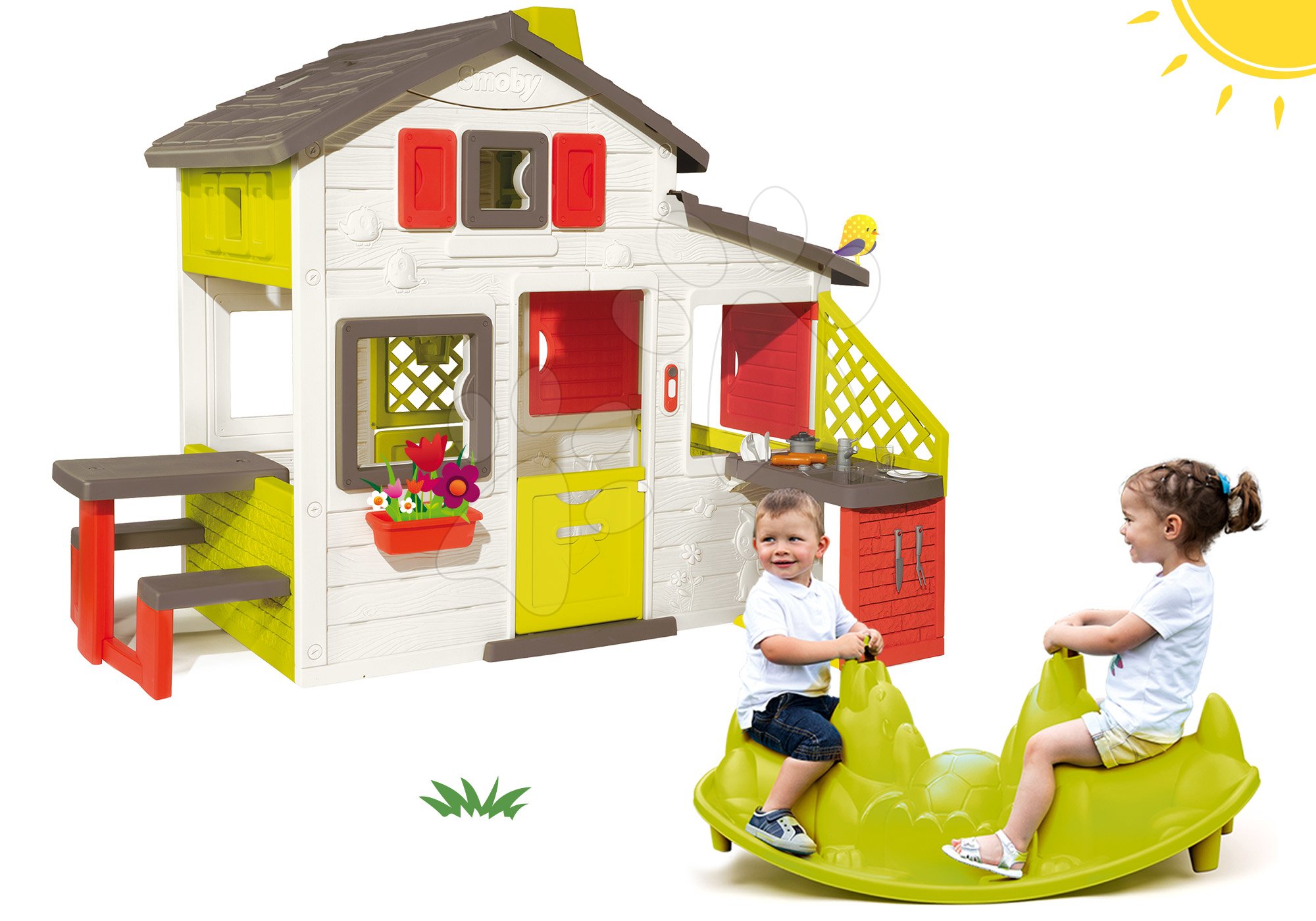 Smoby Casetta Per Bambini Corolle Rosa - Gioco Da Esterno, 110x98x127 Cm, Dai 2 Anni