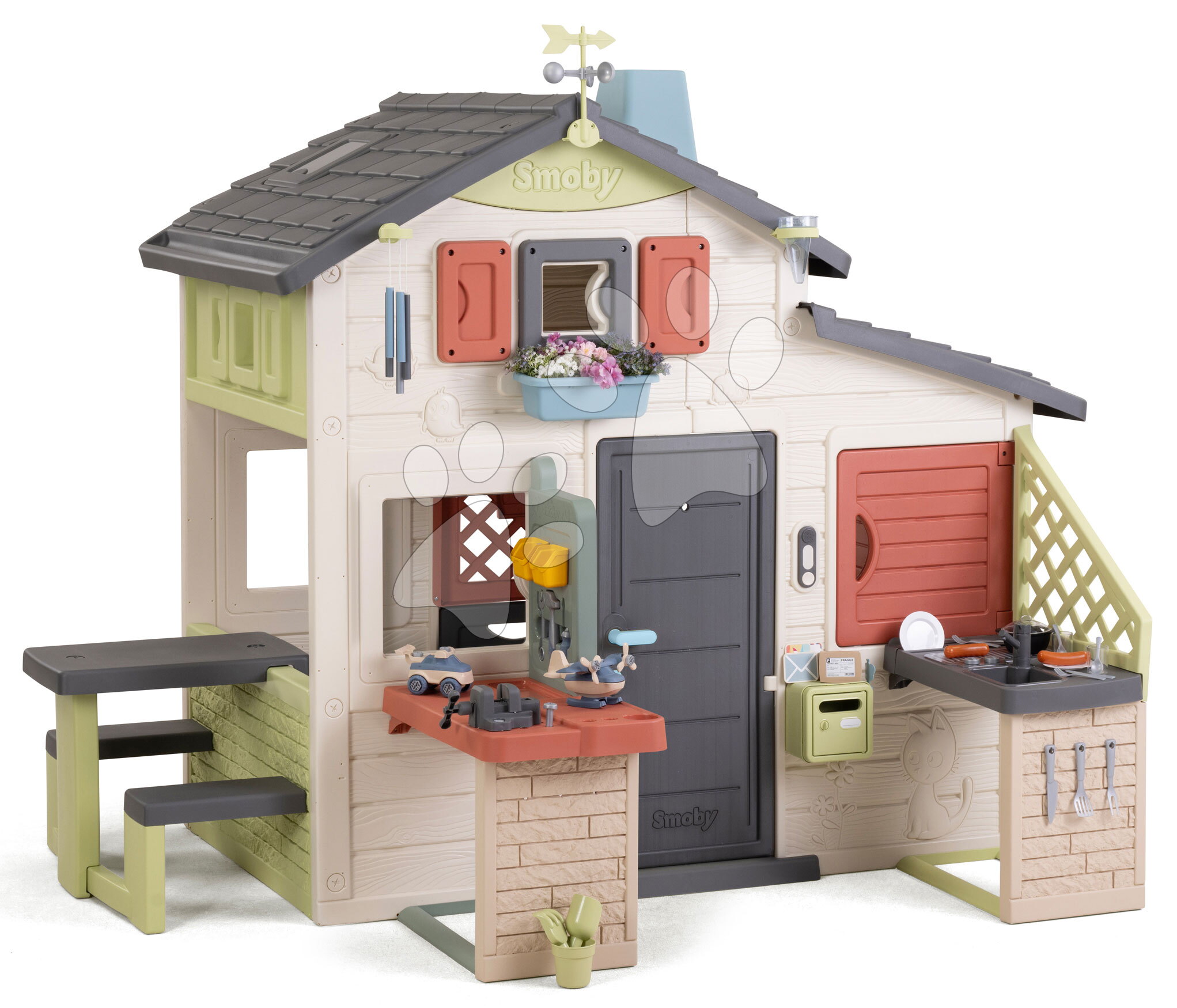 Domček Priateľov s poštovou schránkou Friends House Life Smoby rozšíriteľný s UV filtrom
