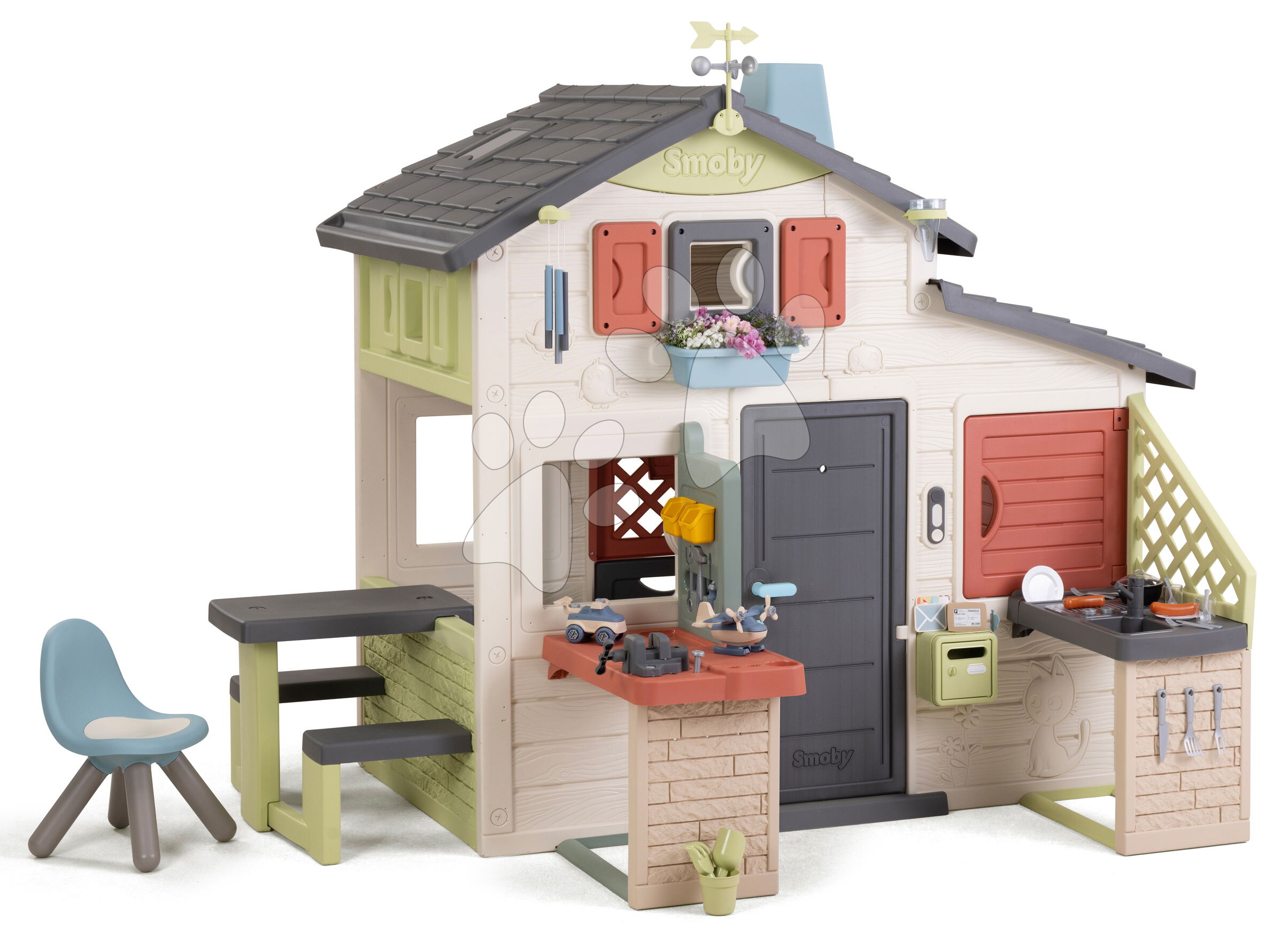 Domček Priateľov s plnými dverami Friends House Life Smoby rozšíriteľný s UV filtrom