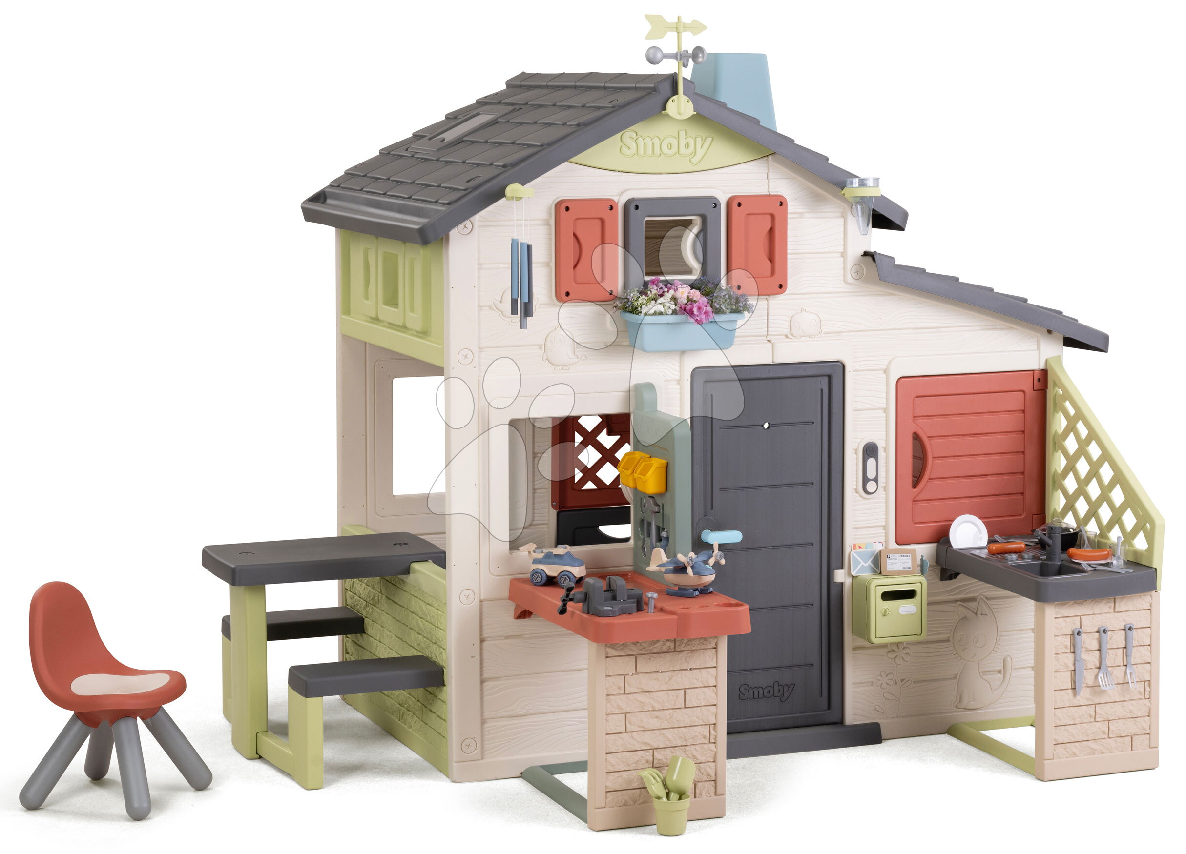 Domček Priateľov s meteorologickou sadou Friends House Life Smoby rozšíriteľný s UV filtrom