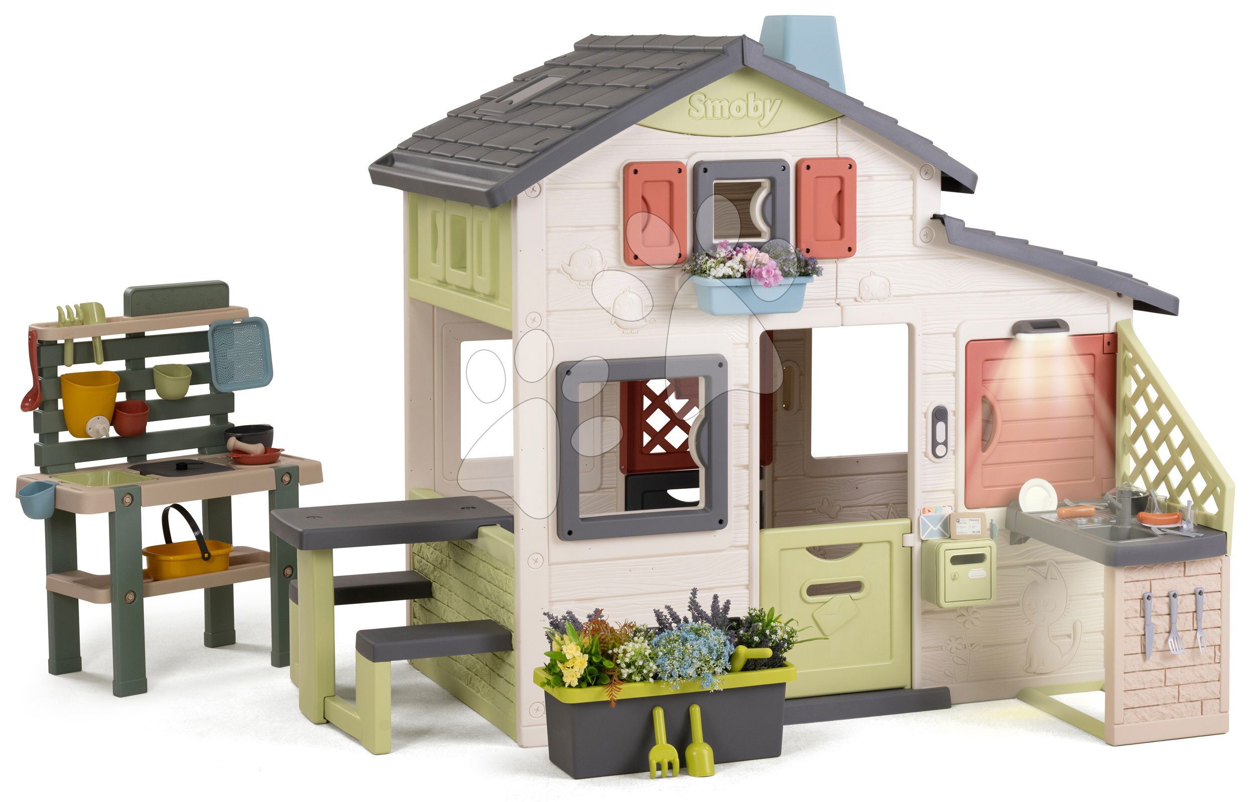 Domček Priateľov s pracovným pultom Friends House Life Smoby rozšíriteľný s UV filtrom