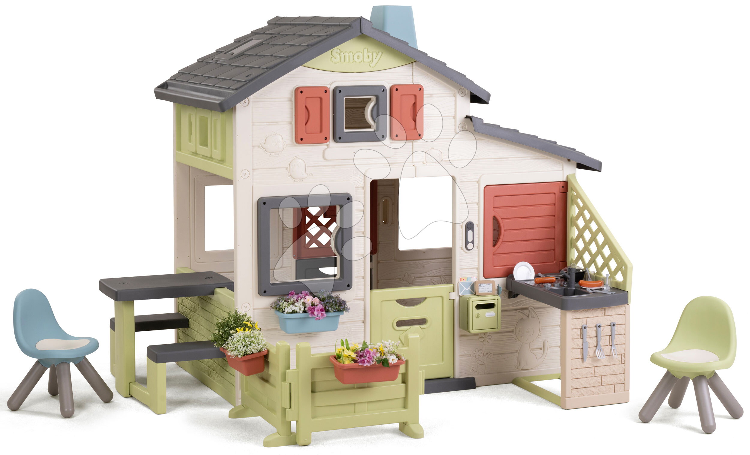 Domček Priateľov so záhradným kútikom Friends House Life Smoby rozšíriteľný s UV filtrom