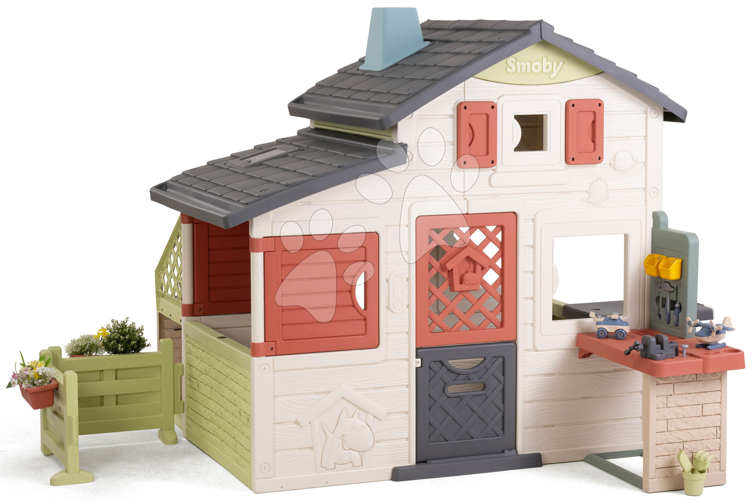 Domček Priateľov s výhľadom na záhradku Friends House Life Smoby rozšíriteľný s UV filtrom