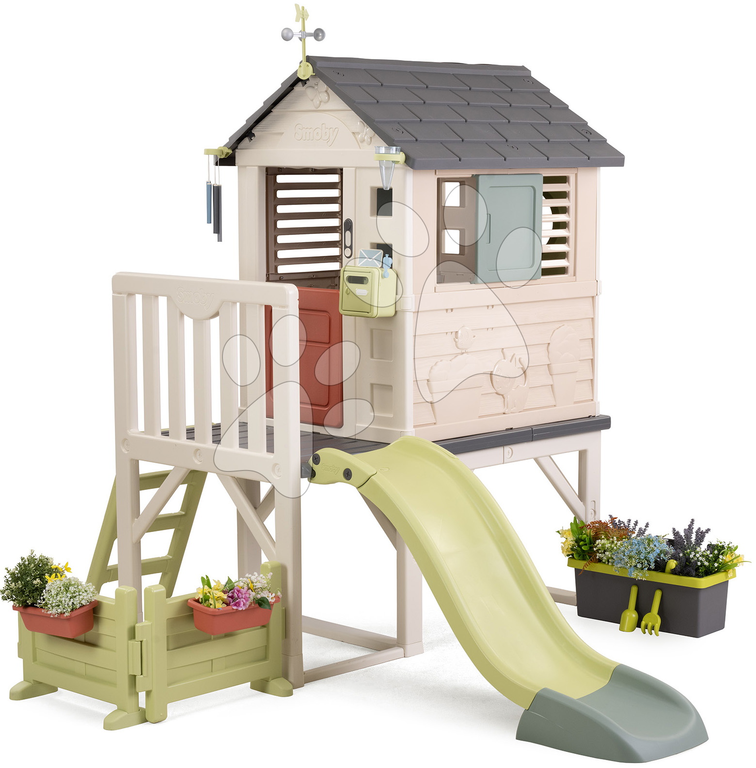 Domček na pilieroch pre záhradníka House On Stilts Life Smoby so šmykľavkou a UV filtrom