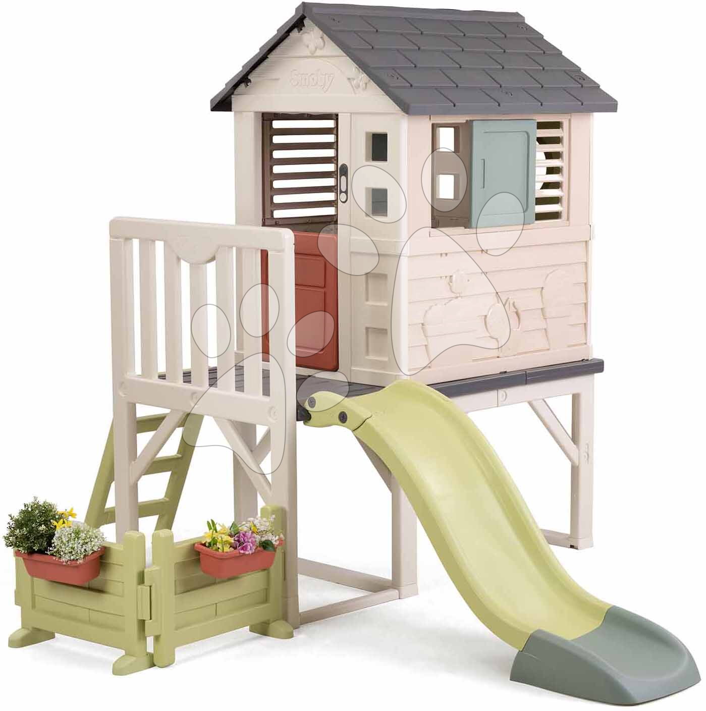 Domček na pilieroch so zvončekom House On Stilts Life Smoby so šmykľavkou a UV filtrom