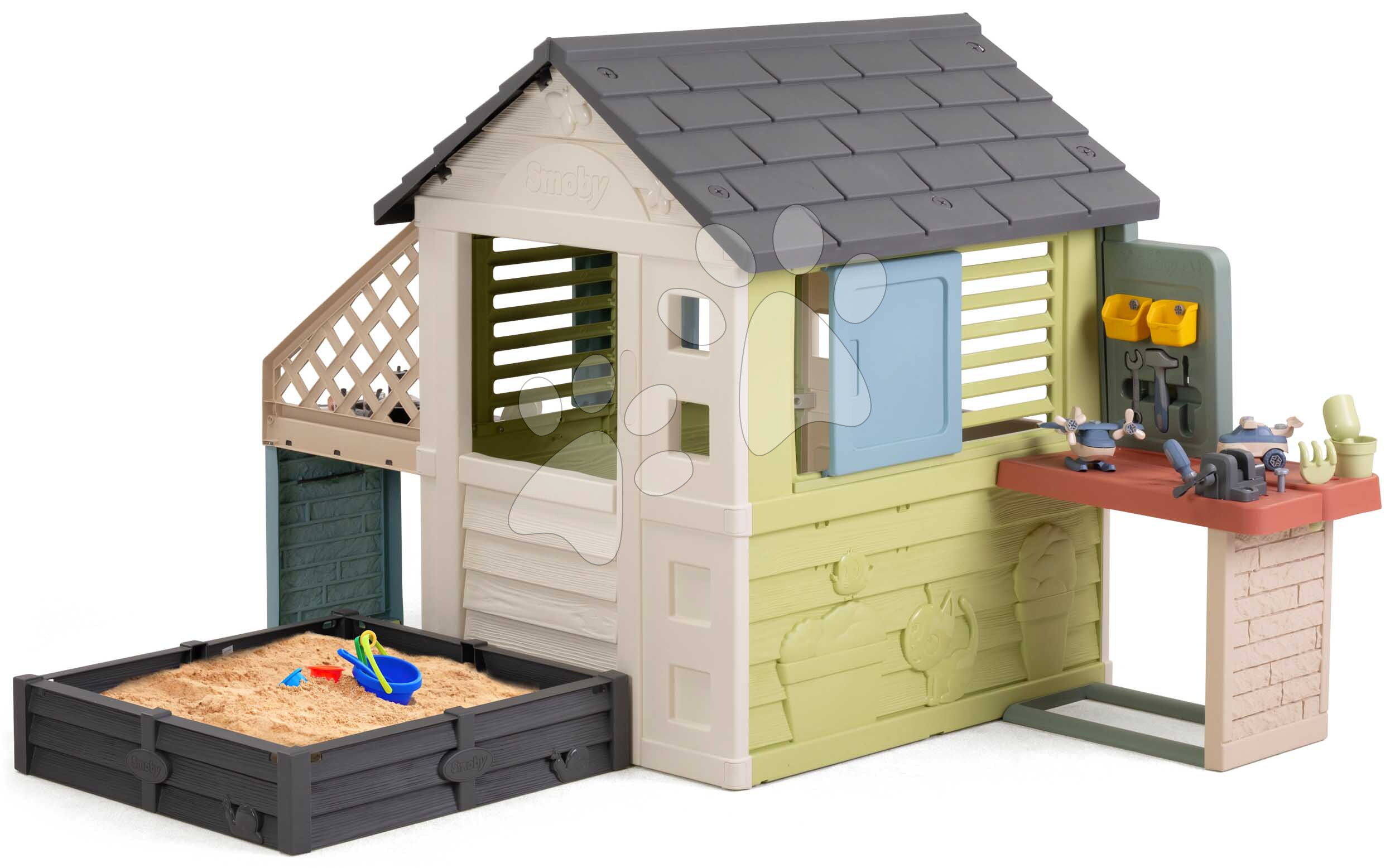 SMOBY PRETTY PLAYHOUSE & KITCHEN LIFE JÁTÉKHÁZ HOMOKOZÓVAL