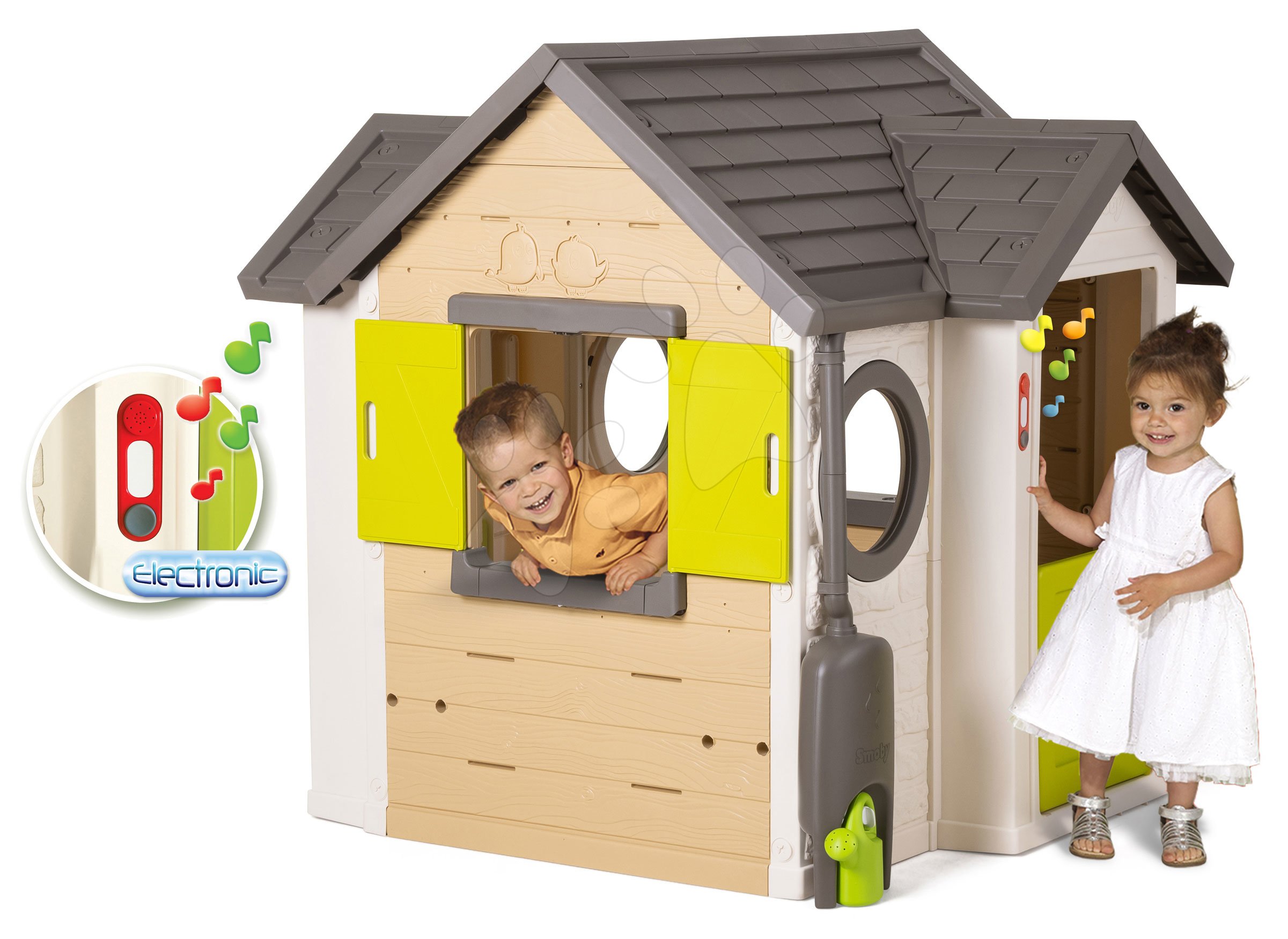 Kućice za djecu - Kućica My House Smoby s 2 vratima, električnim zvoncem i UV filtrom od 24 mjeseca