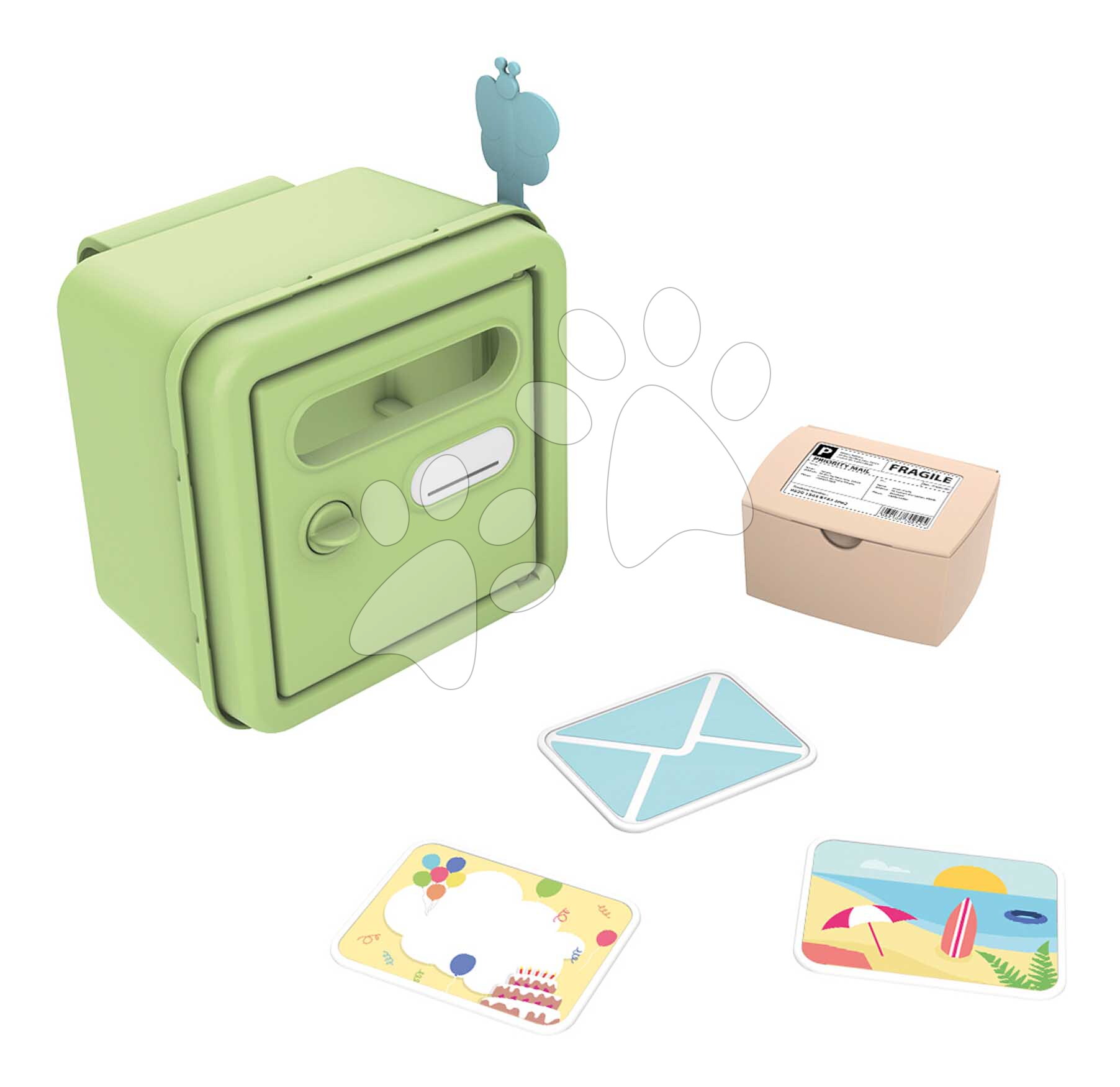 Poštová schránka so 4 doplnkami k domčekom Smoby Mailbox Life s balíkom a pohľadnicami s UV filtrom od 24 mes