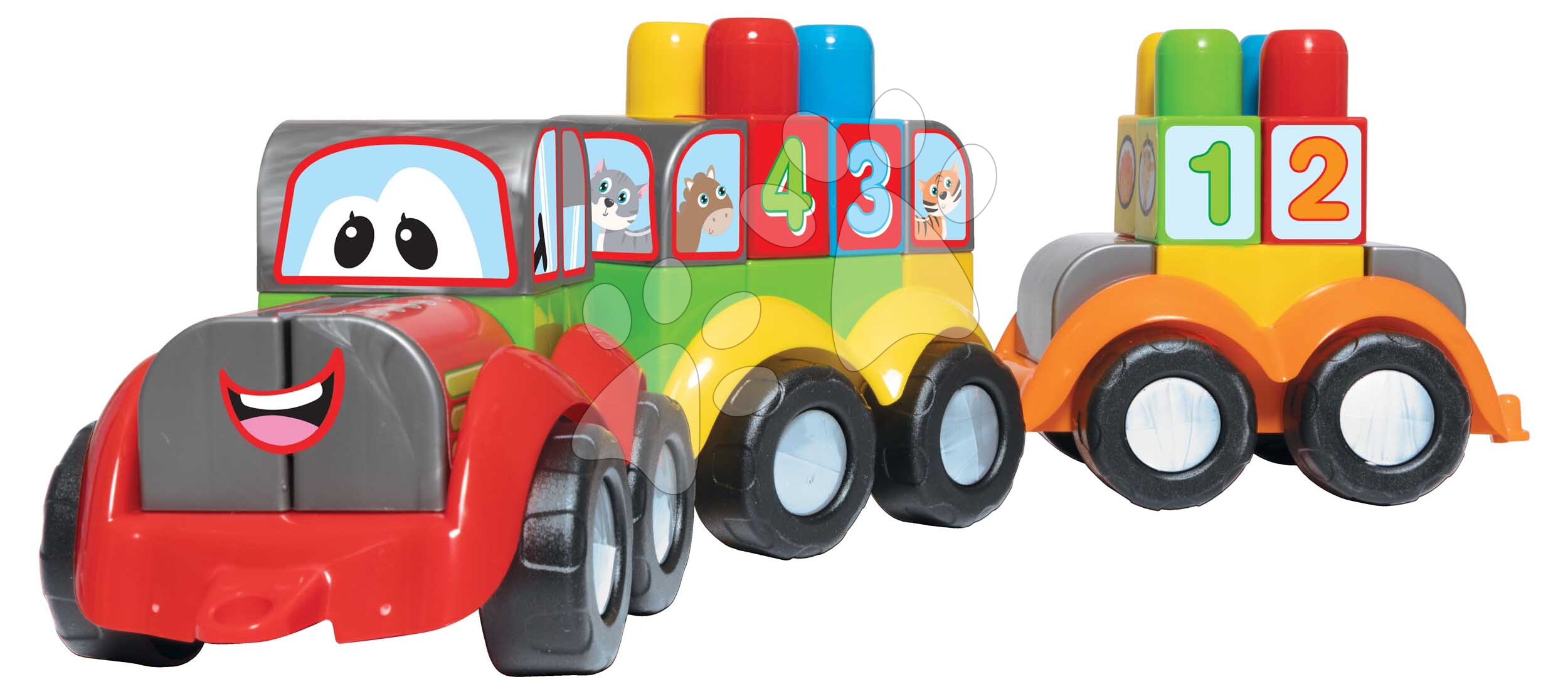 E-shop Traktor s prívesom 123-ABC Dohány s didaktickými kockami od 12 mes