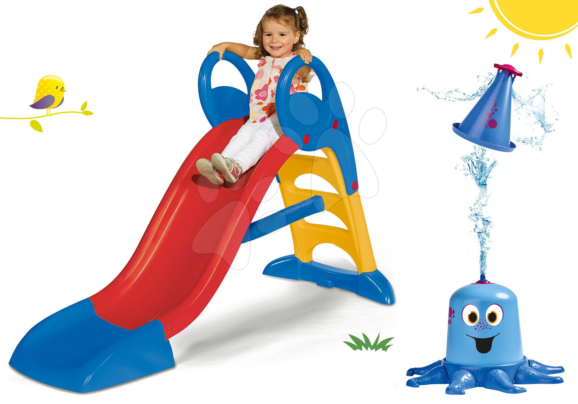 Smoby set šmykľavka Toboggan s vodou a striekajúci vodný slon s rotujúcou myškou 820500-19
